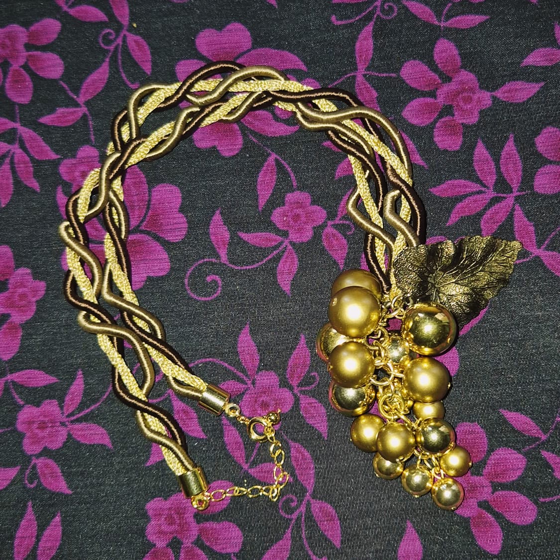 90s 엔틱 브라스 빅 포도 송이 코스튬 목걸이 상품이미지7