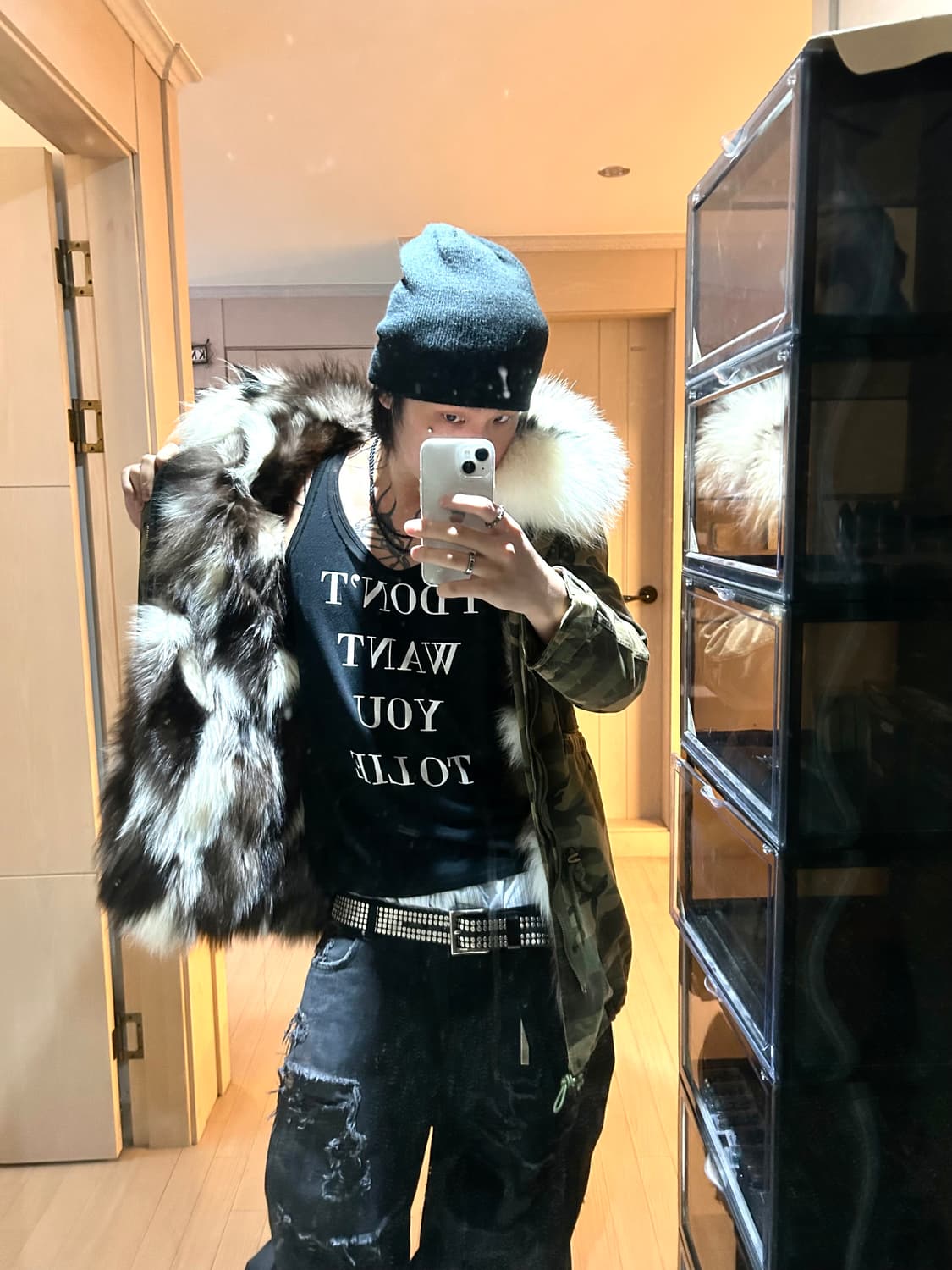 Camouflage Pattern N2B Fur Jacket 상품이미지5