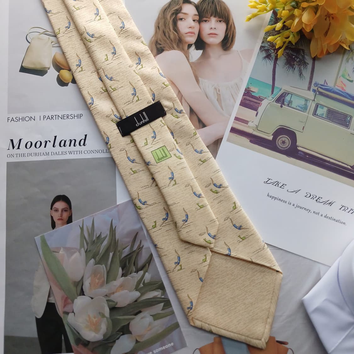 던힐 실크 다이버 패턴 넥타이 9.7cm A+등급 A18309
 상품이미지4