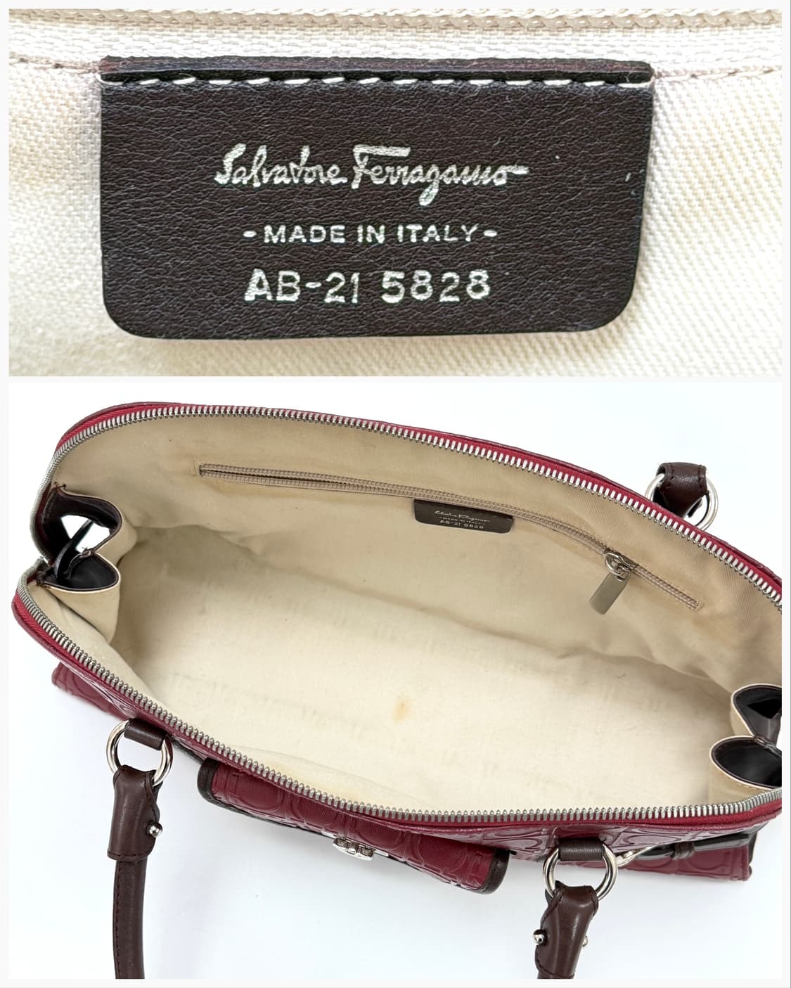 페라가모 간치니 엠보싱 투톤 토트백 상품이미지10