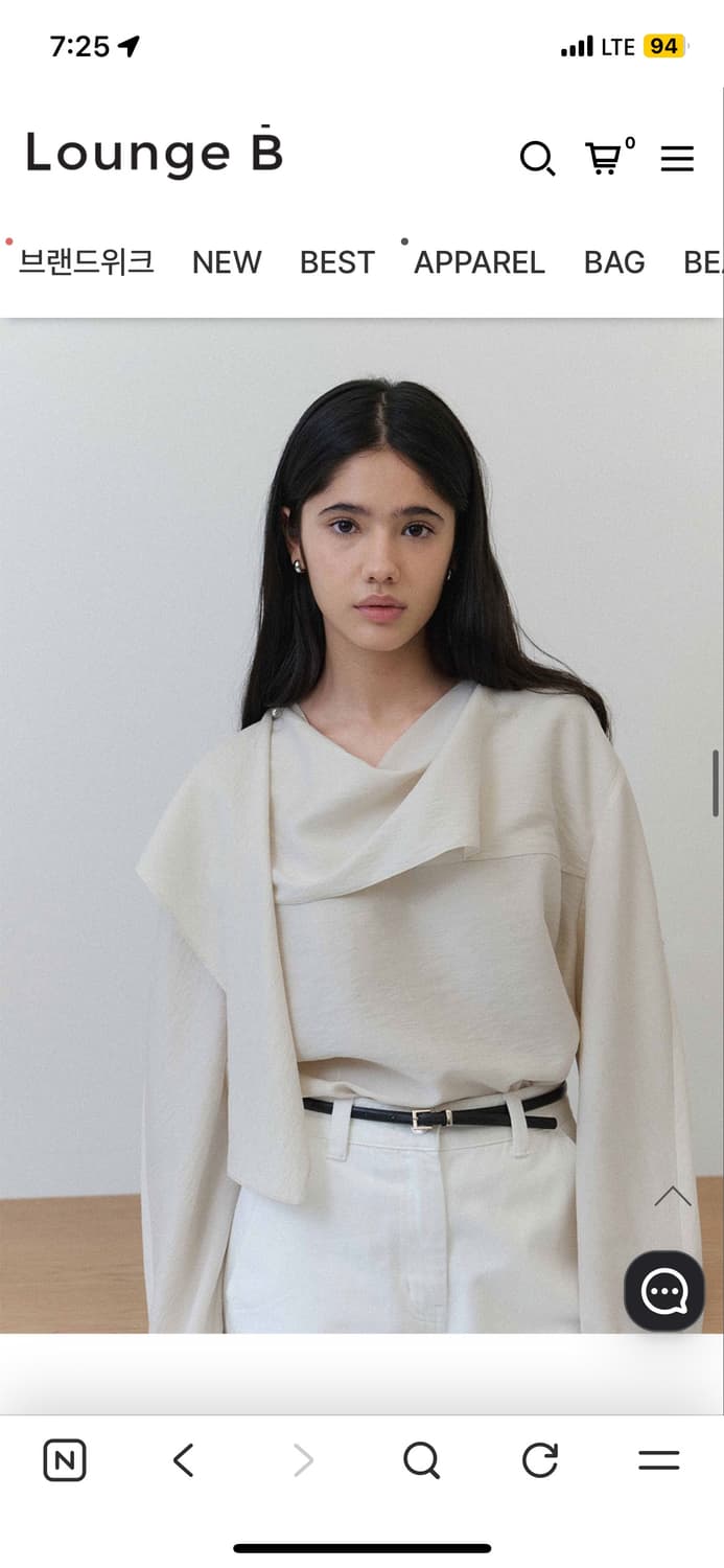 온앤온 드레이프 블라우스 크림s사이즈 상품이미지2