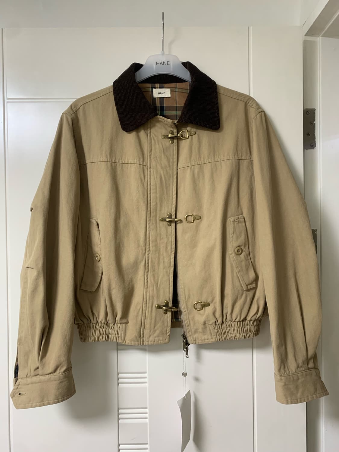 하네 플레인 버클 자켓 베이지 M 상품이미지1