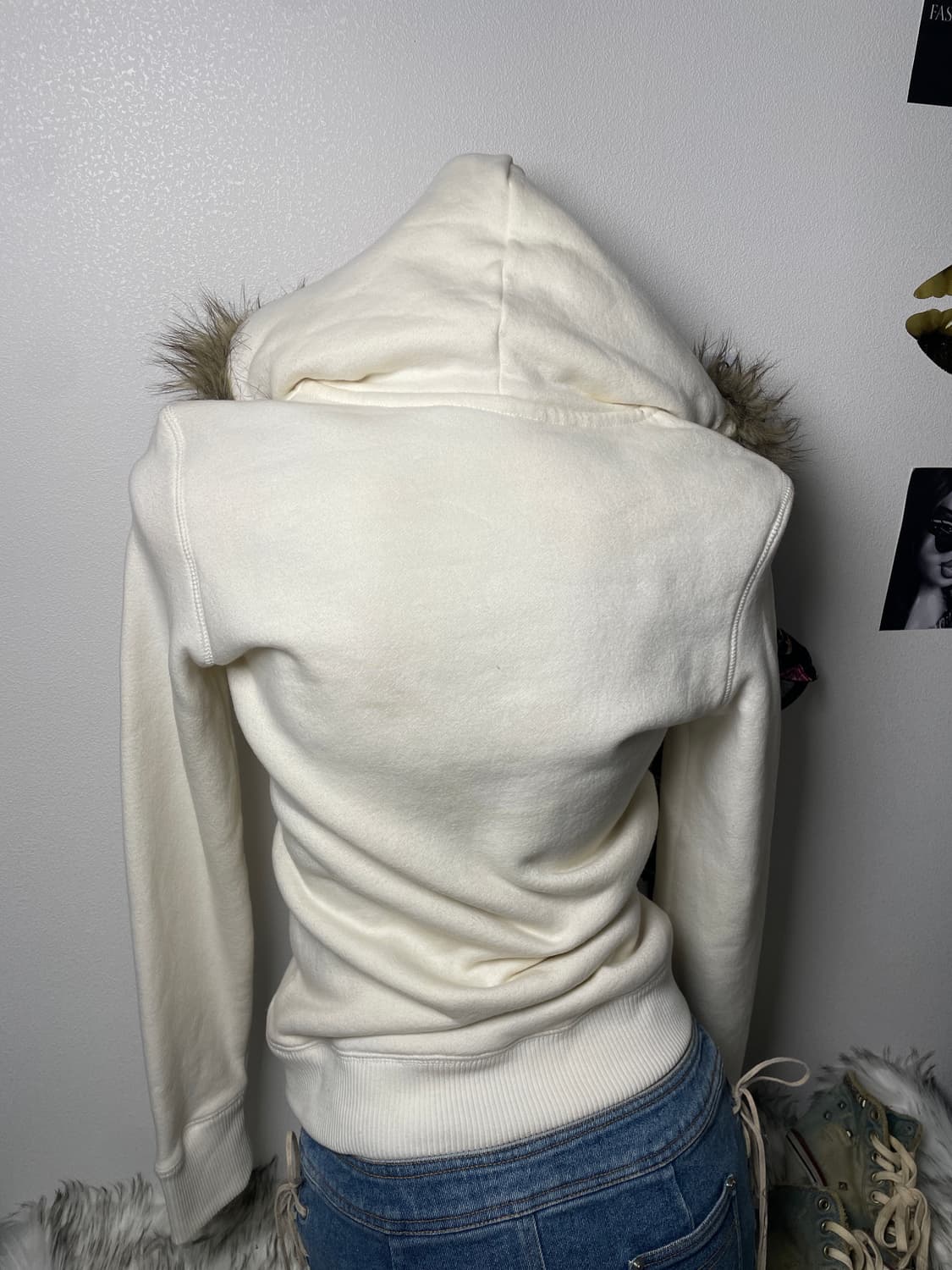 빈티지 Aero 양털 울프죠 후드 집업 상품이미지5