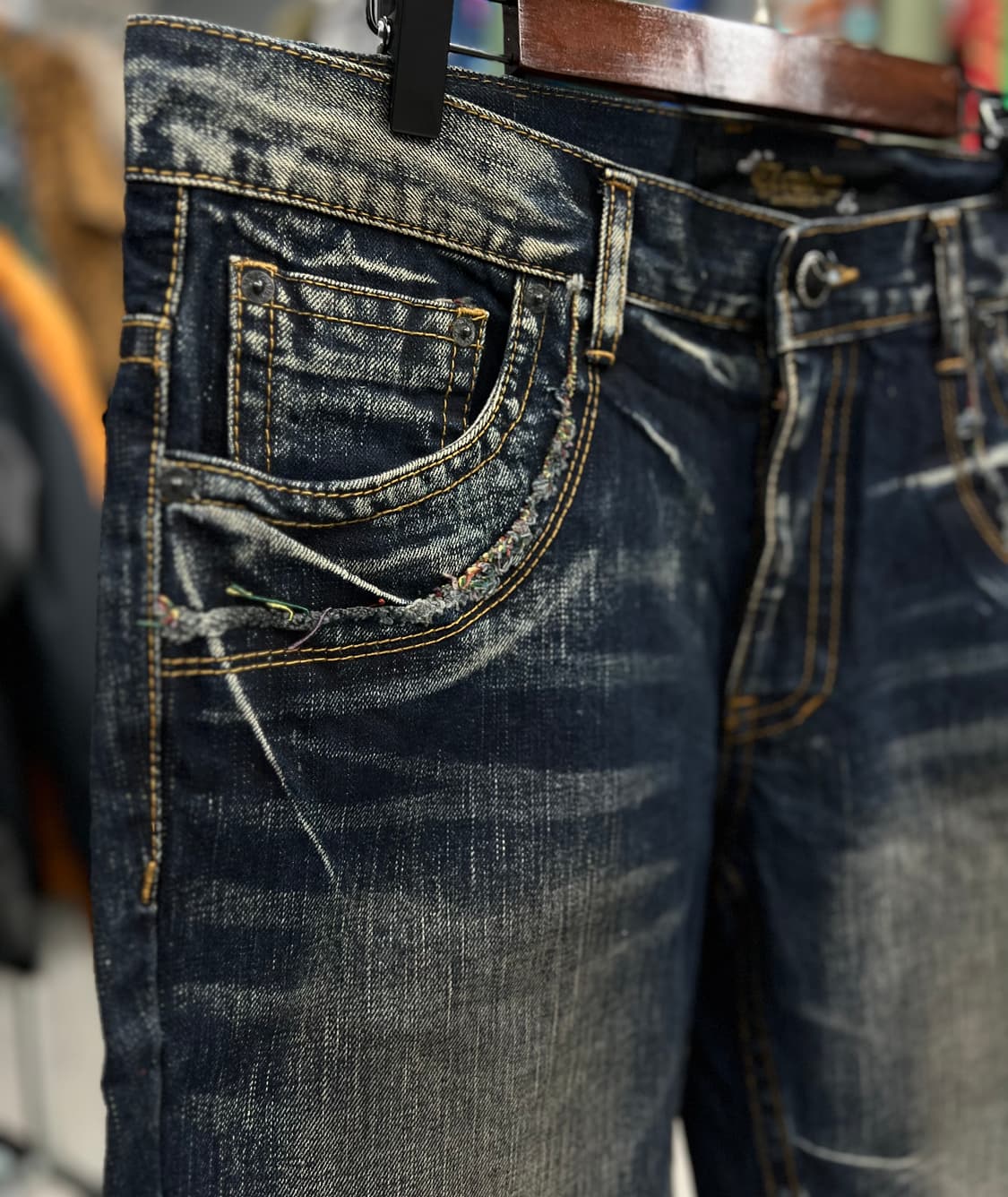 스컬윙 자수 데님 36 상품이미지2