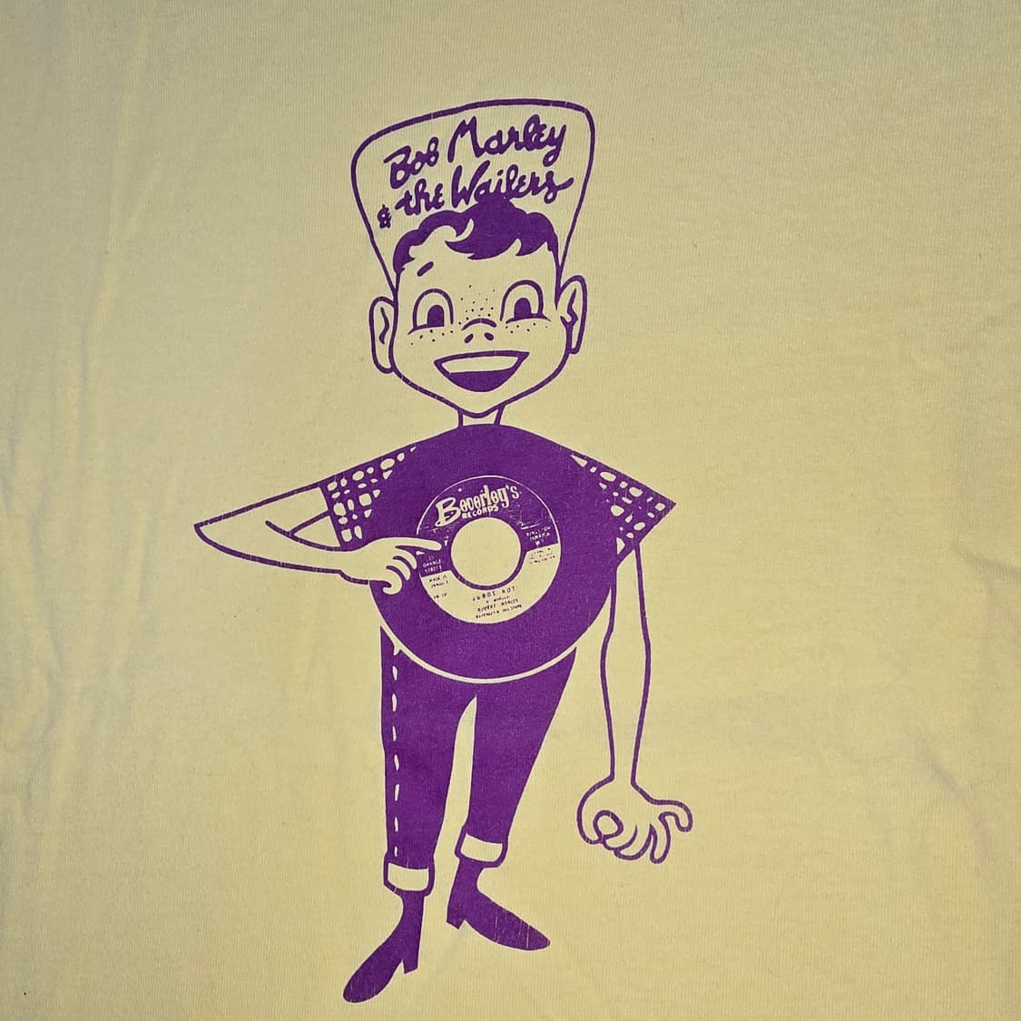 Vintage 90s 밥말리&웨일러스 데뷔 싱글 캐릭터 티셔츠 상품이미지2