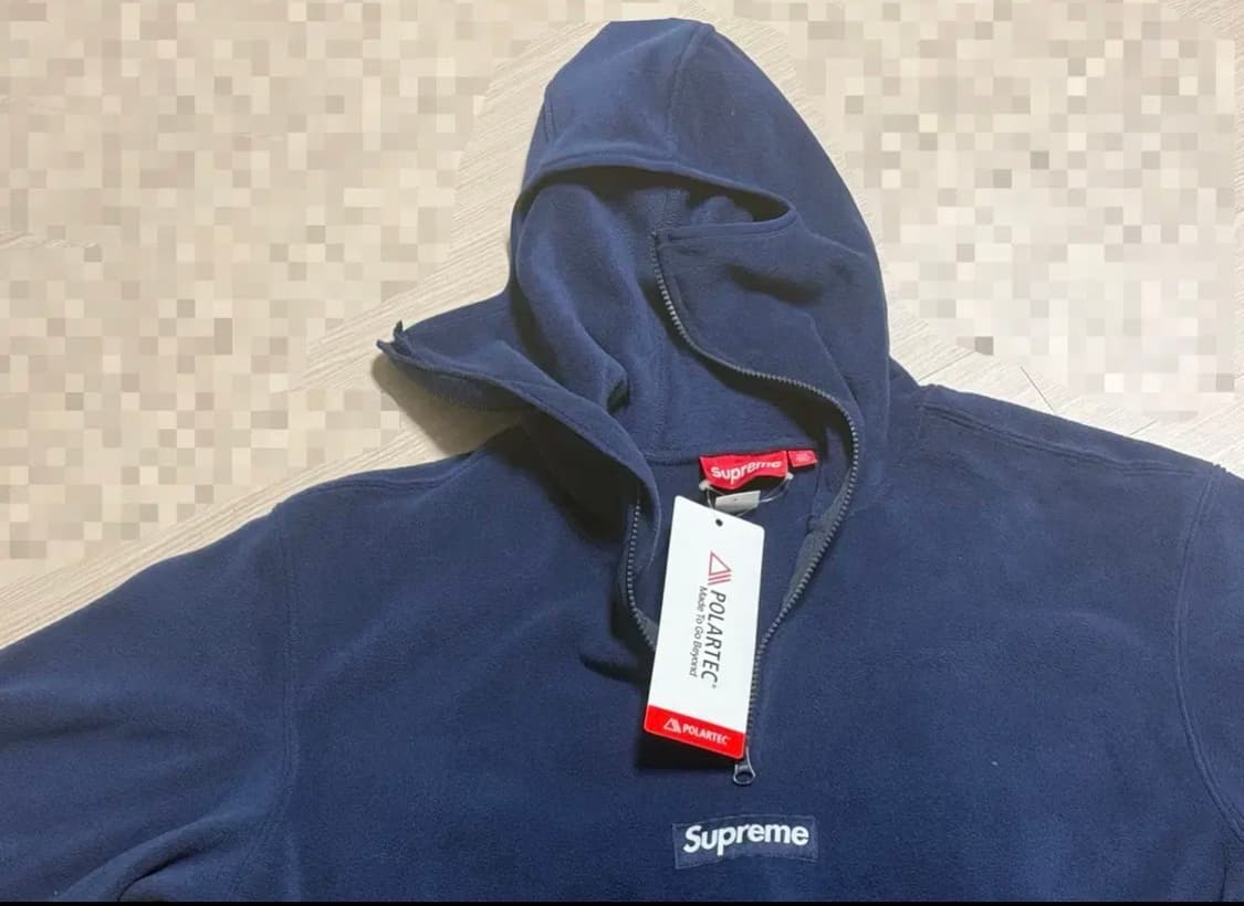 슈프림 폴라텍 페이스마스크 하프 집 후드 스웨트셔츠 네이비 상품이미지3
