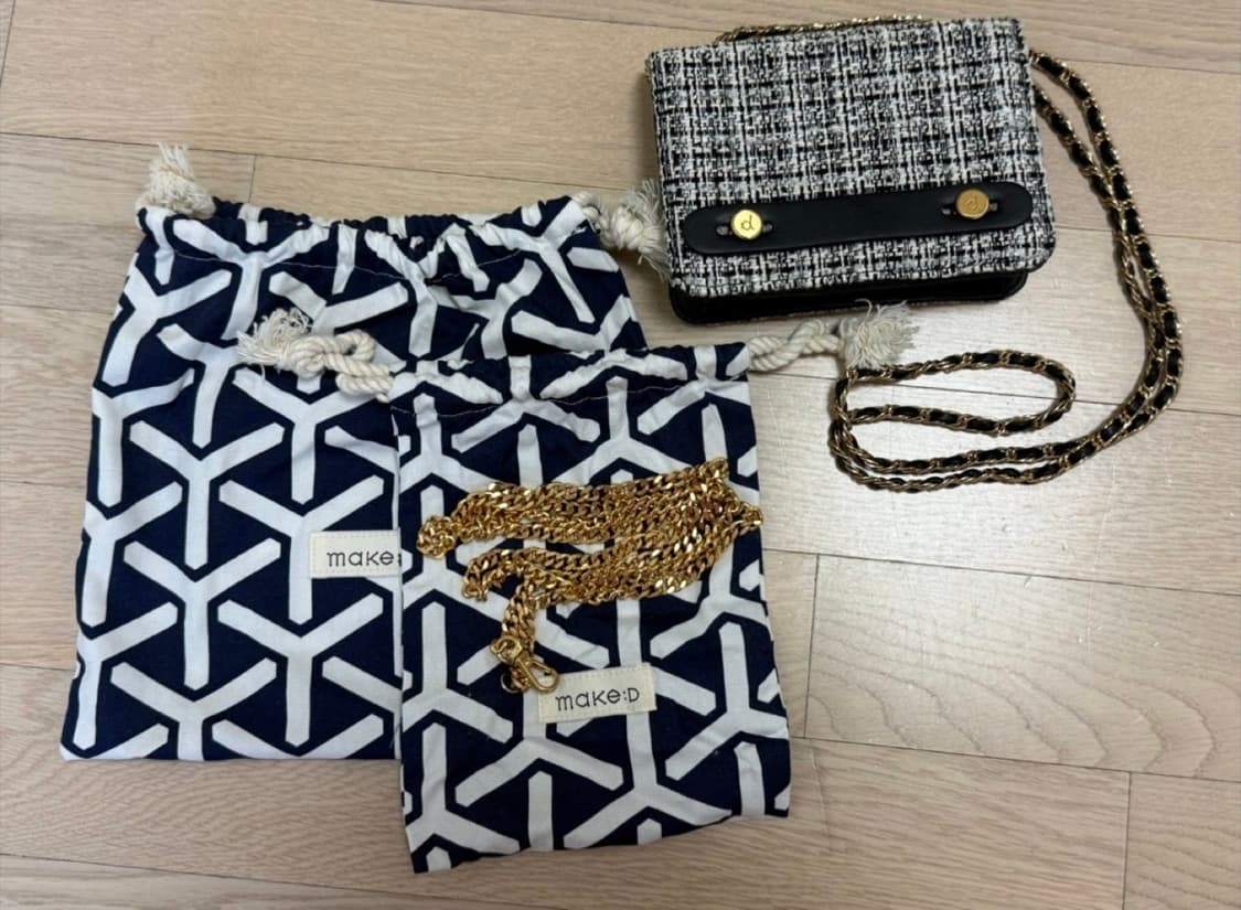 MAKE:D 트위드 미니백 블랙 G3T23 상품이미지2