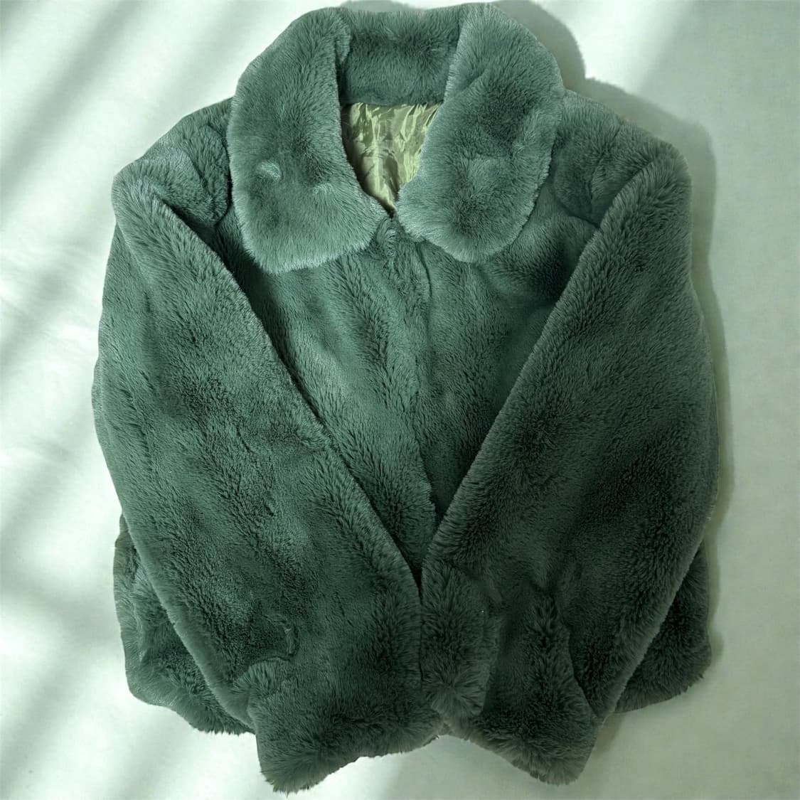 Deep green 에코 퍼 자켓 상품이미지2