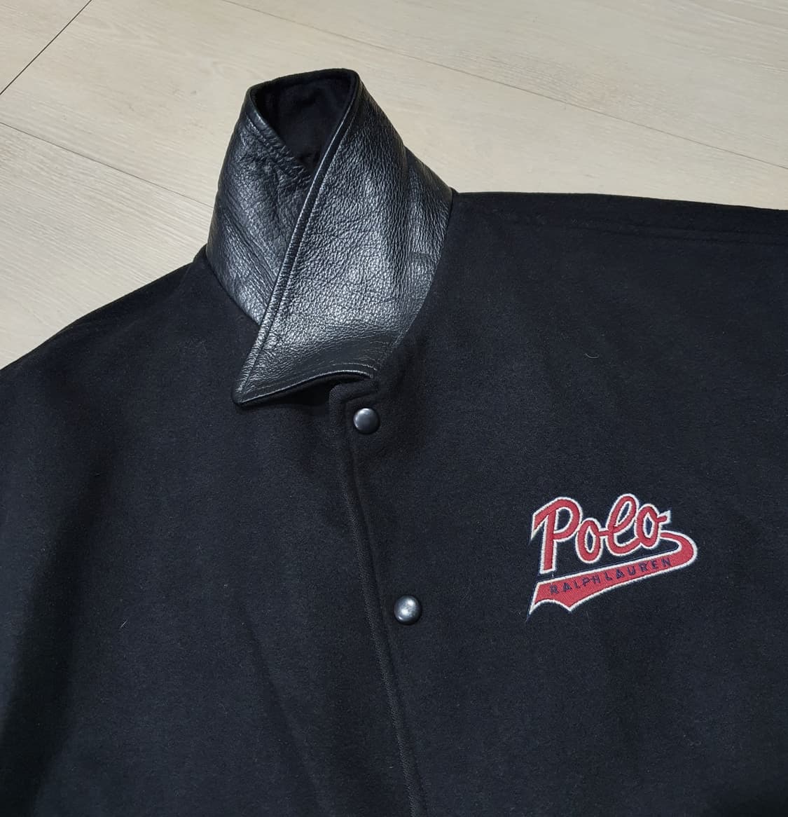 폴로 90s 울 가죽 바시티 자켓 (105-110) 상품이미지5