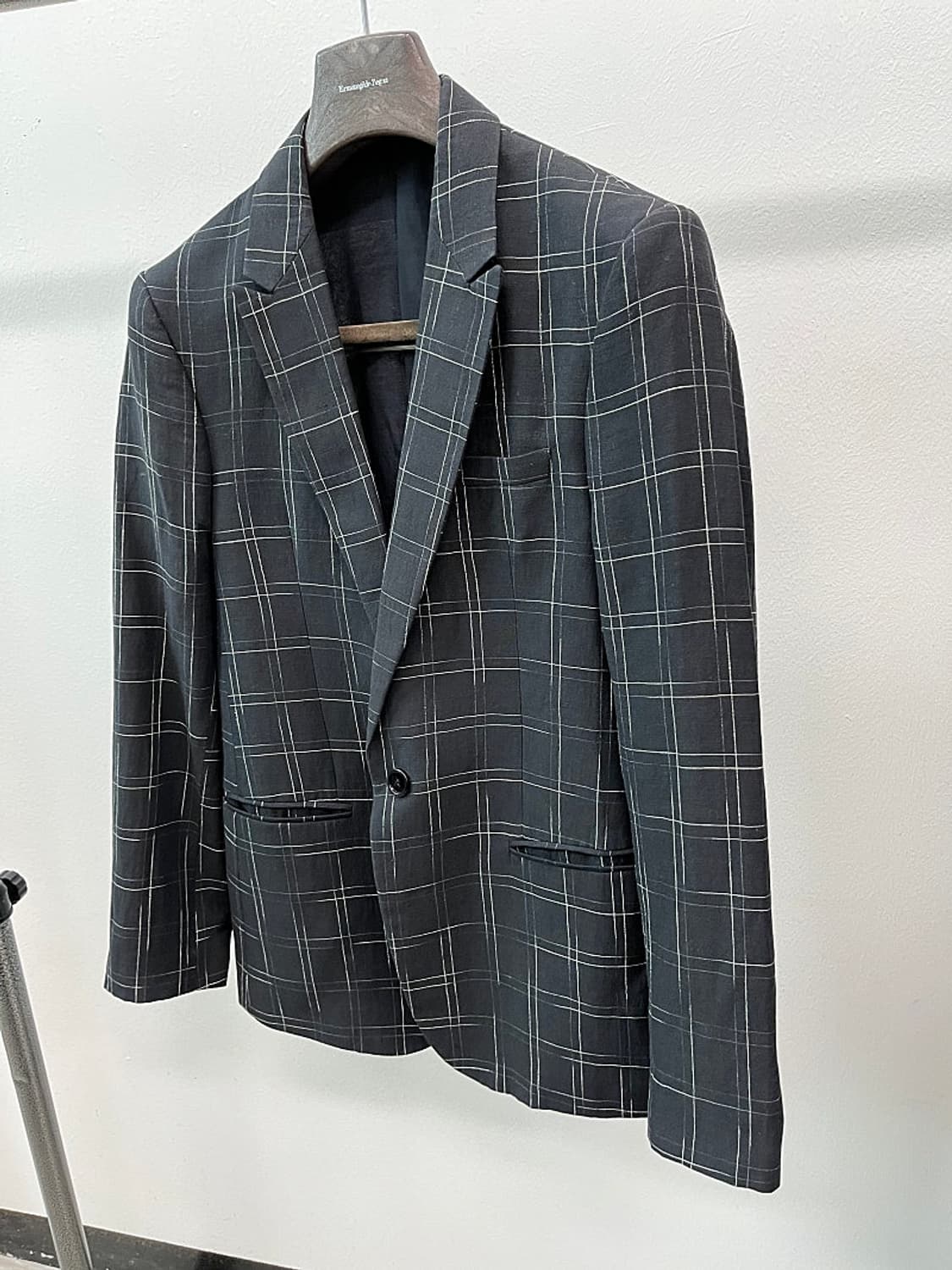 95) 엠포리오알마니 블랙 체크자켓  상품이미지1