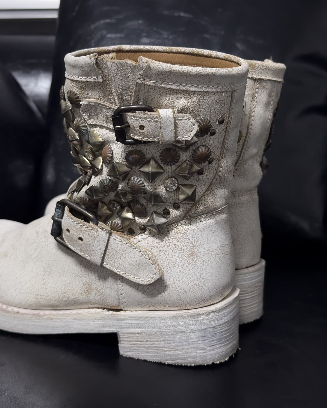 {ASH} Cracked Studded Biker Boots  상품이미지6