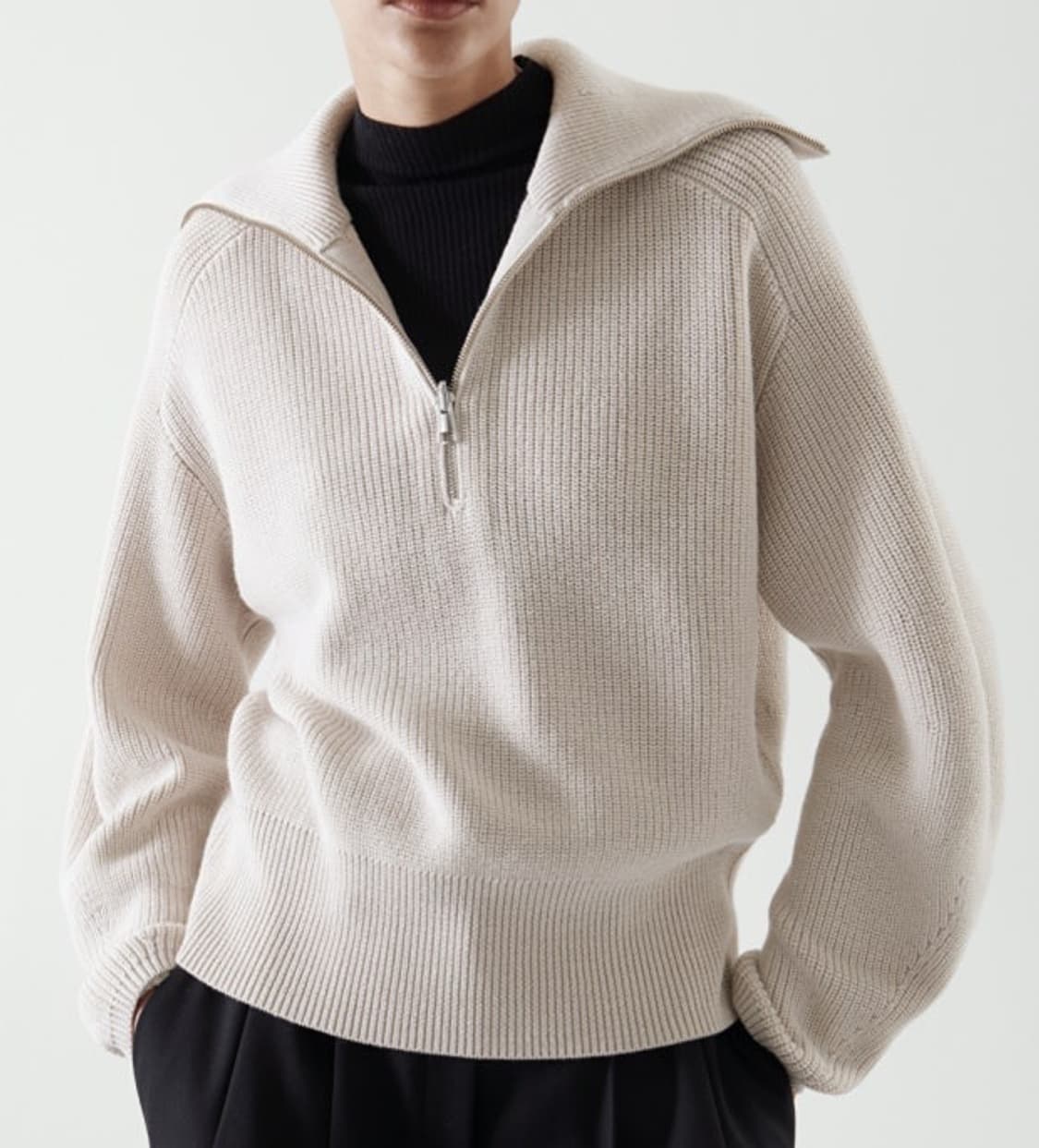 Cos 하프 니트 집업 상품이미지1