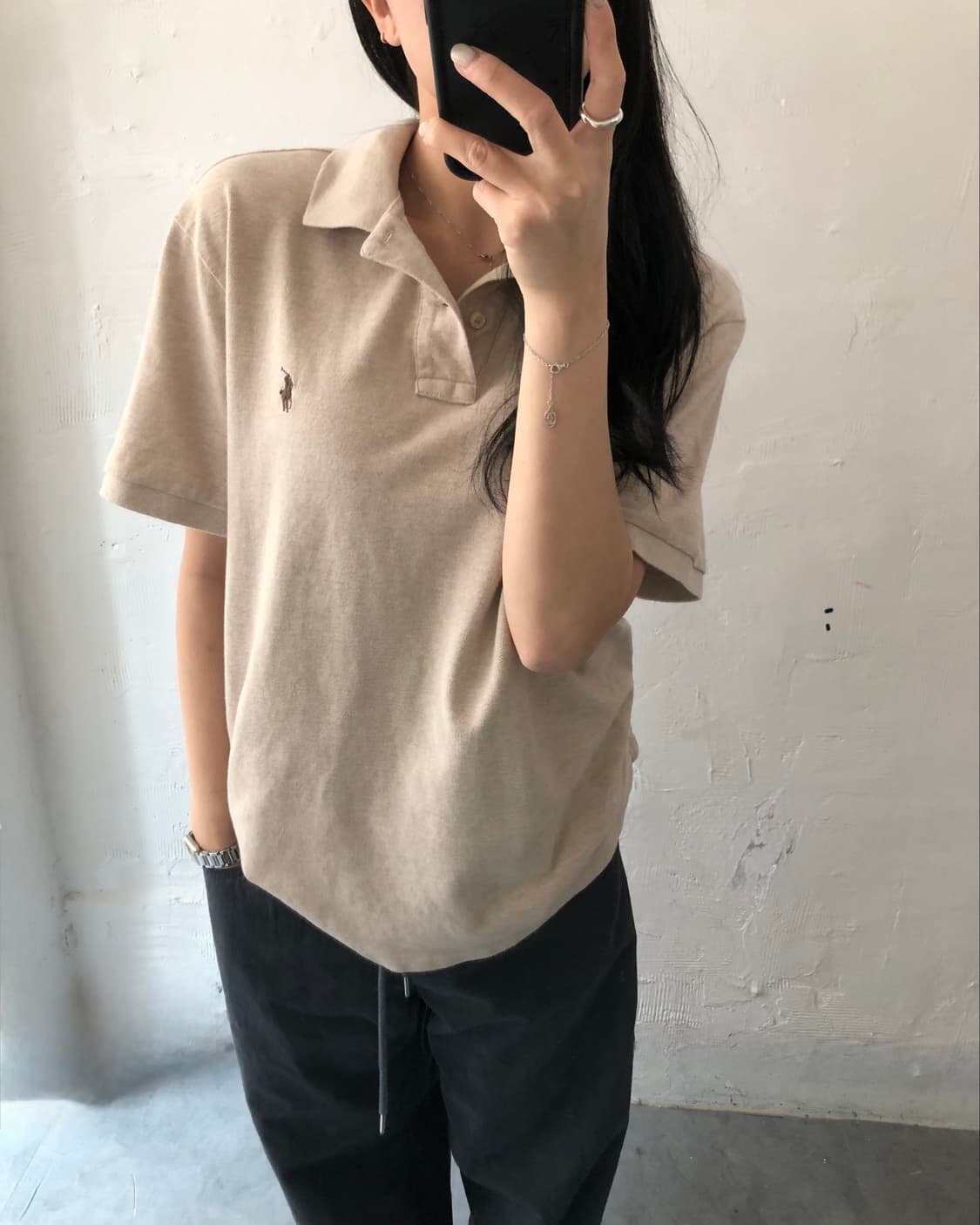 Polo 폴로 랄프로렌 QR신형 베이지컬러 PK 카라티셔츠 상품이미지2