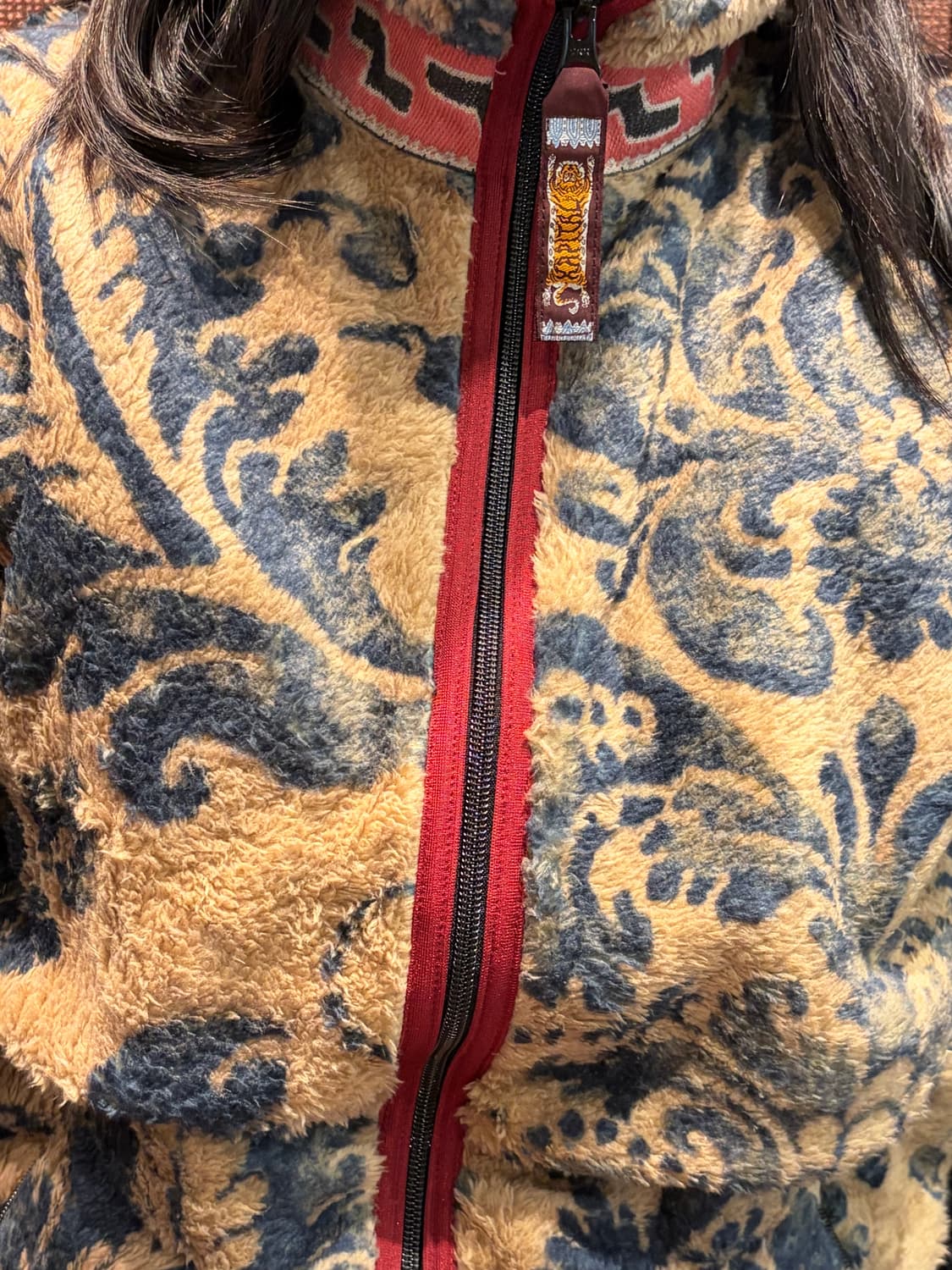 캐피탈 다마스크 패턴 마리아 플리스 집 블루종 베이지 1사이즈 상품이미지2