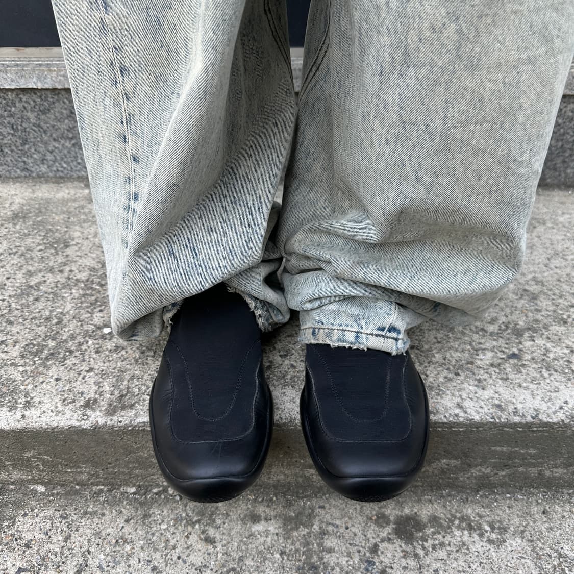 00s 빈티지 프라다 스포츠 가죽 스트레치 슬립온 상품이미지8