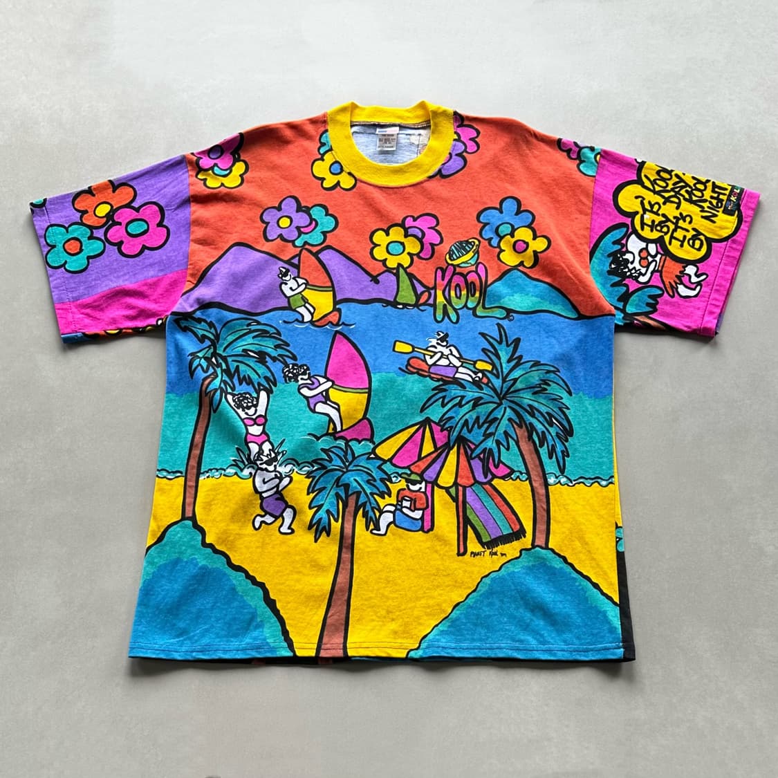 [XL](새상품)90s USA KOOL 컬러풀 아트 티셔츠 상품이미지3