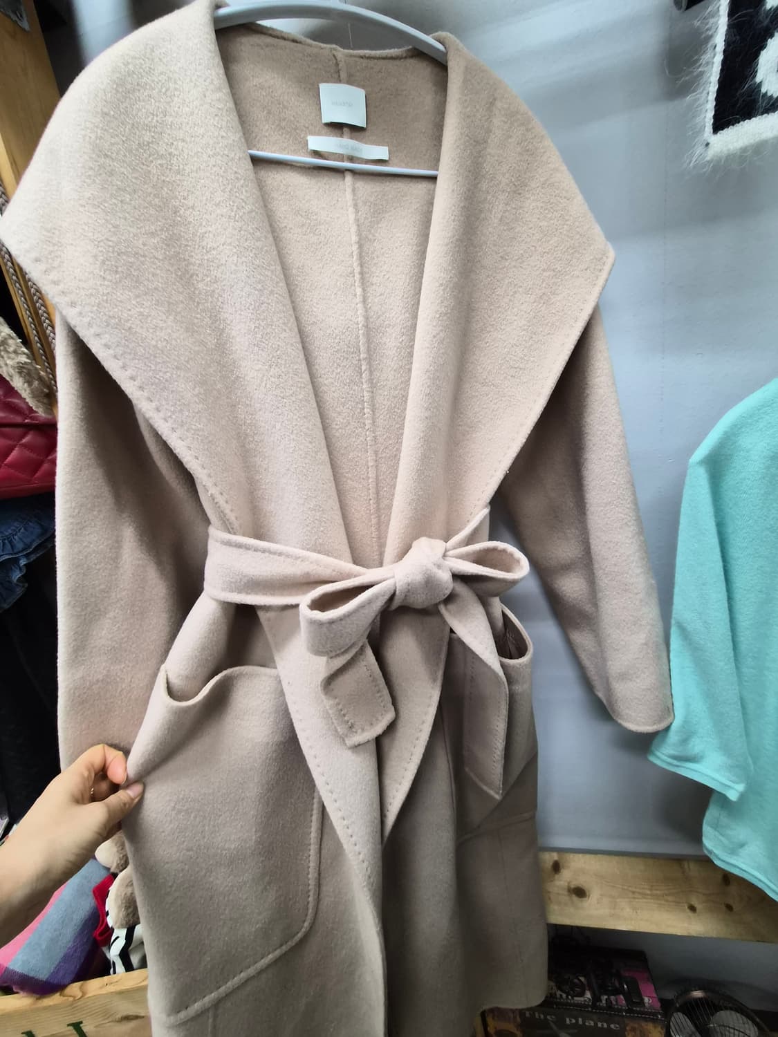 캐시미어 울 핸드메이드 후드롱코트 상품이미지4