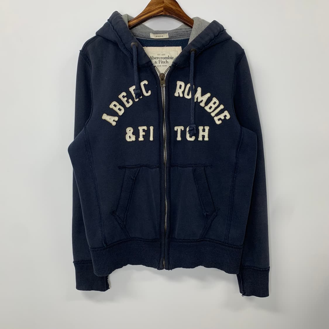 아베크롬비 y2k 와투케 헤비코튼 네이비 후드집업 상품이미지2