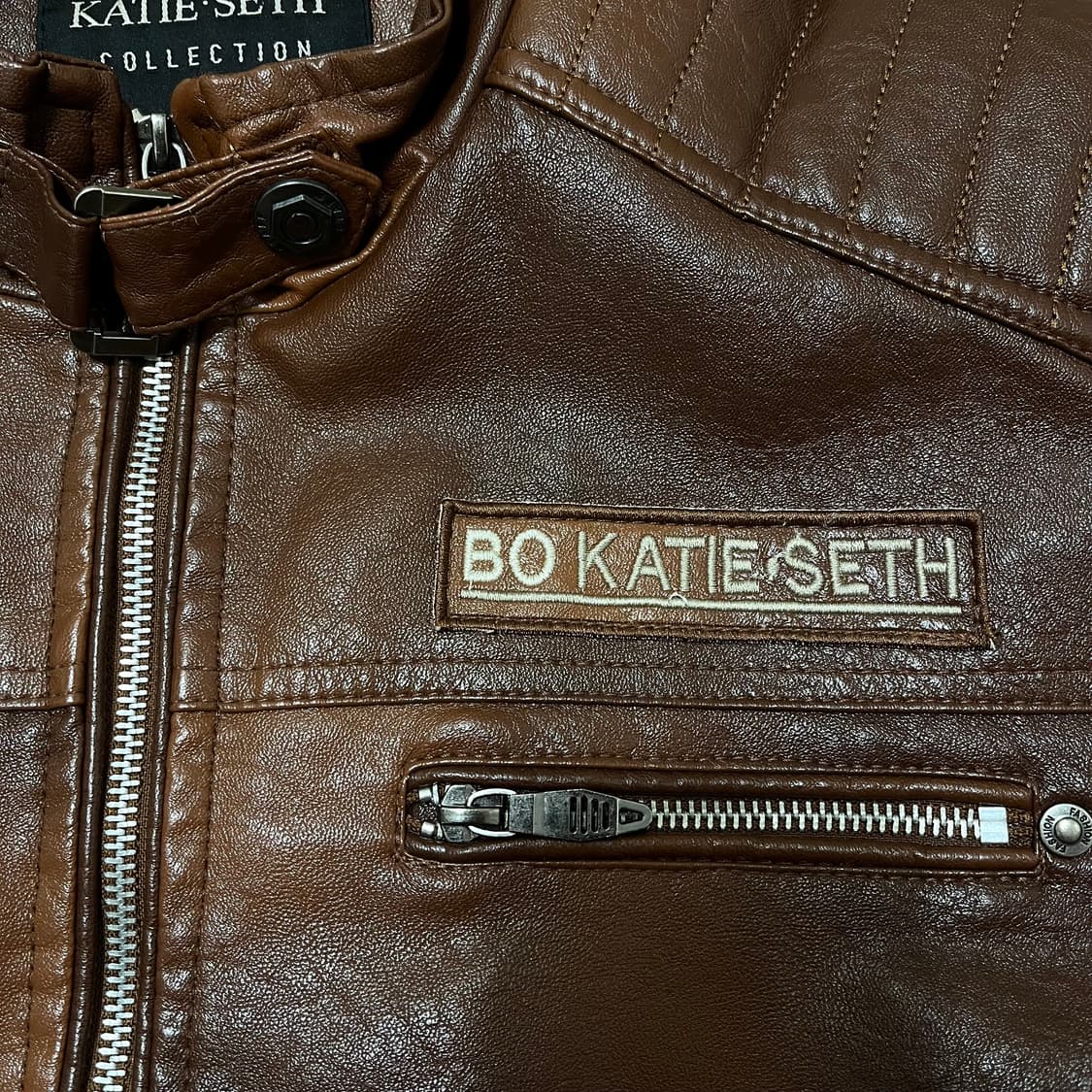 KATIE-SETH 남성 천연 양가죽 바이커 가죽 자켓 L(100) 상품이미지3