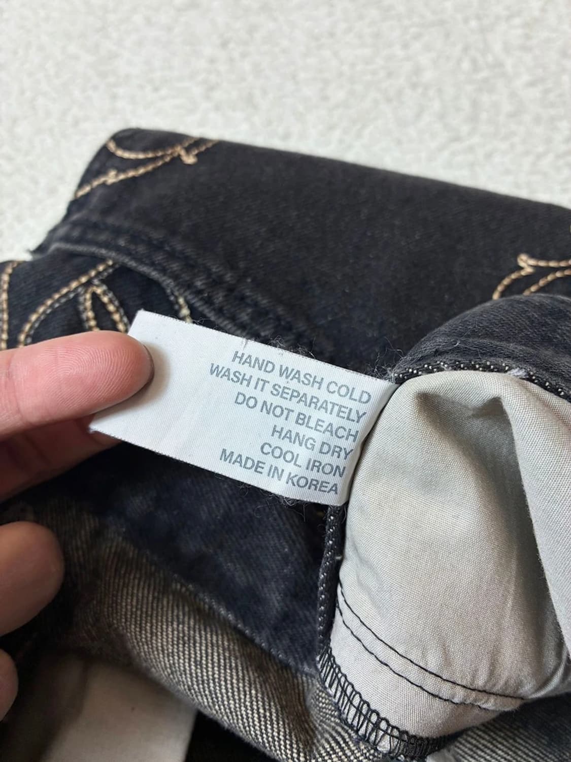 카시코 Kashiko 엠브로이드 논페이드 데님 팬츠 PN6867 상품이미지9