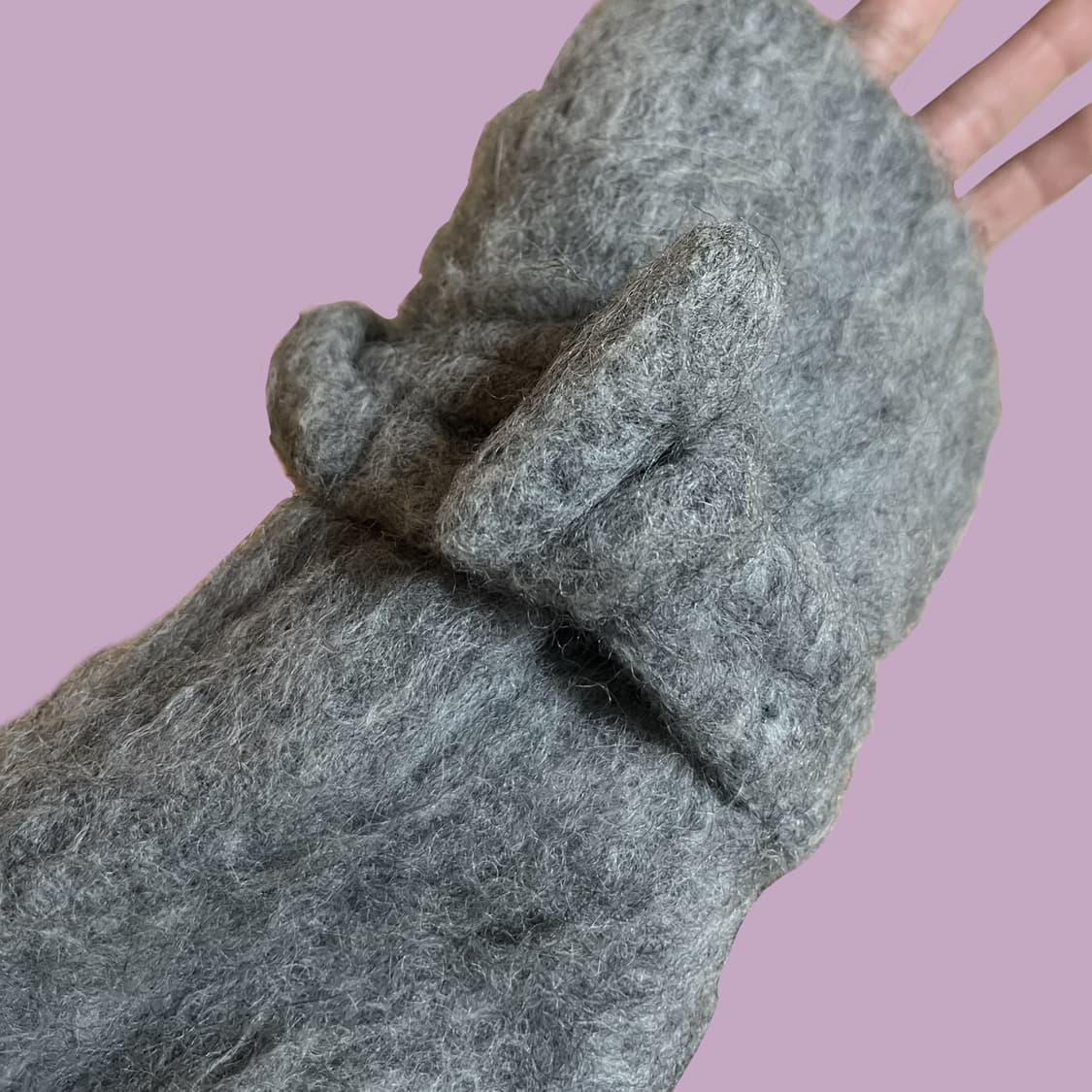 헤어리 그레이 숏 더플코트 상품이미지6