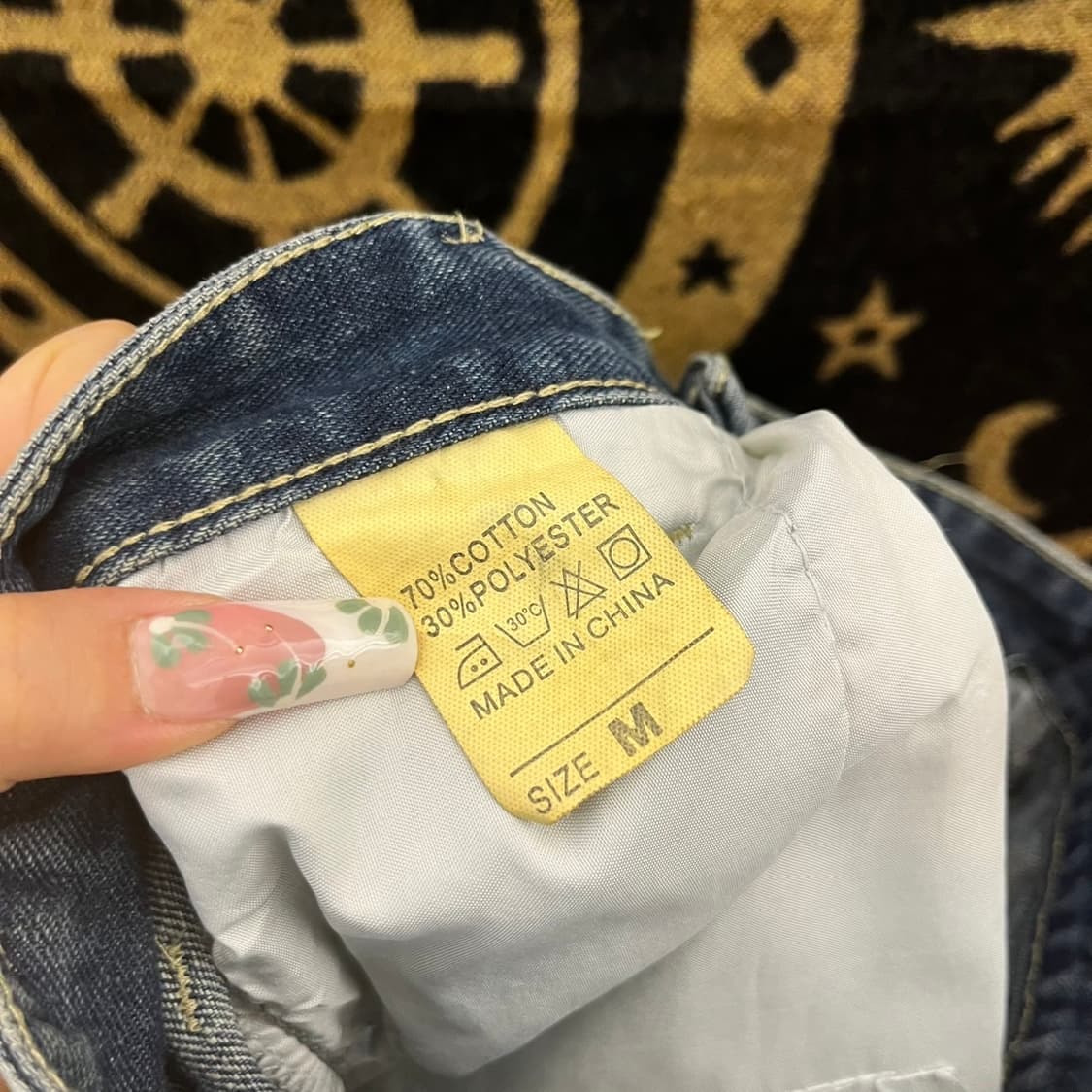 빈티지 오리엔탈 히피 키치 나비 자수 데님팬츠 K0220 상품이미지5