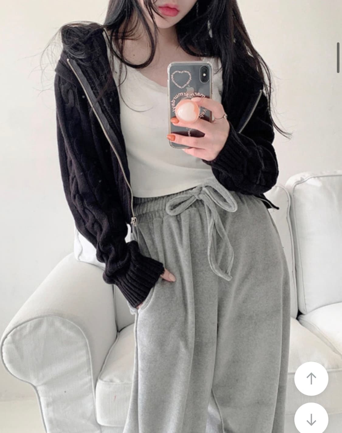 미니포에 니트 후드집업 상품이미지3