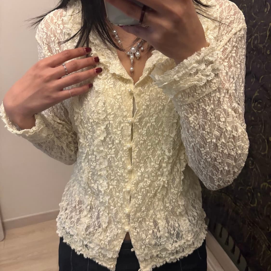 JPN Vintage 페어리 히메갸루 레이스 가디건 상품이미지2