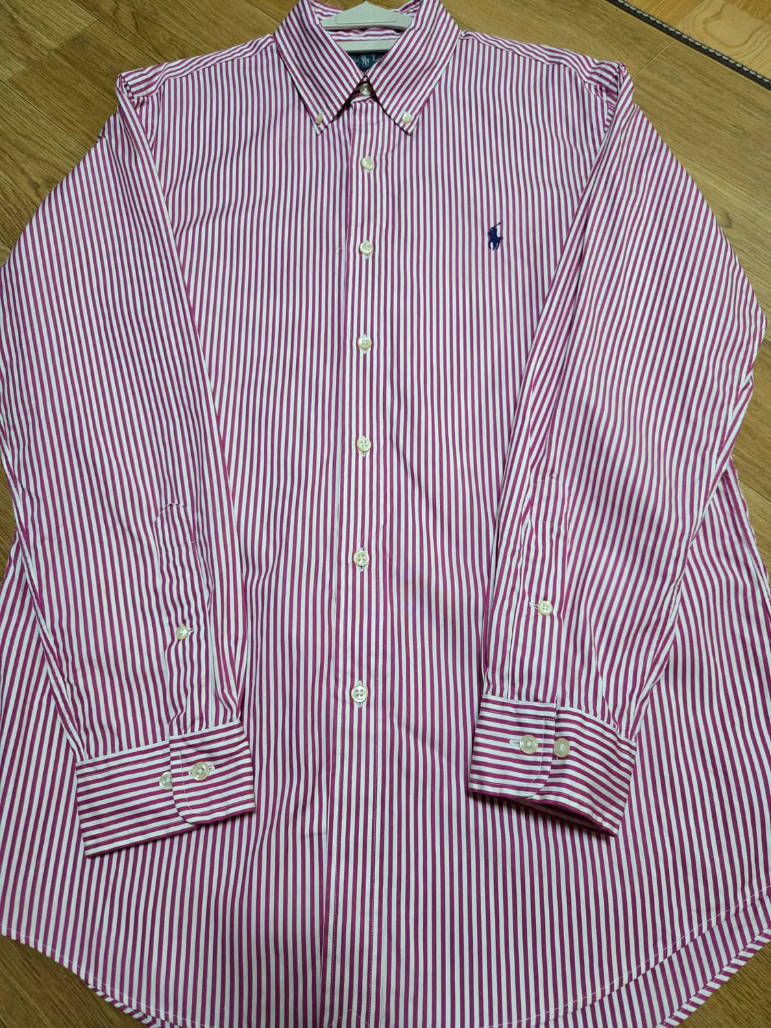 폴로 랄프로렌 정품 커스텀핏 핑크스트라이프 셔츠 상품이미지3