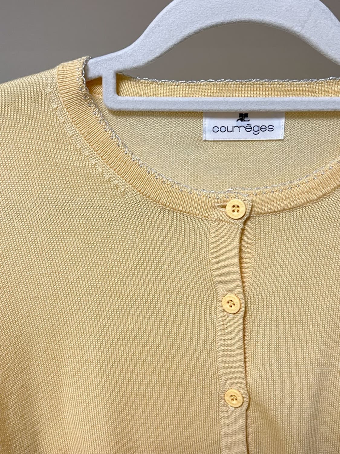 courreges / 꾸레쥬 옐로우 울 민소매니트+가디건 세트  상품이미지10