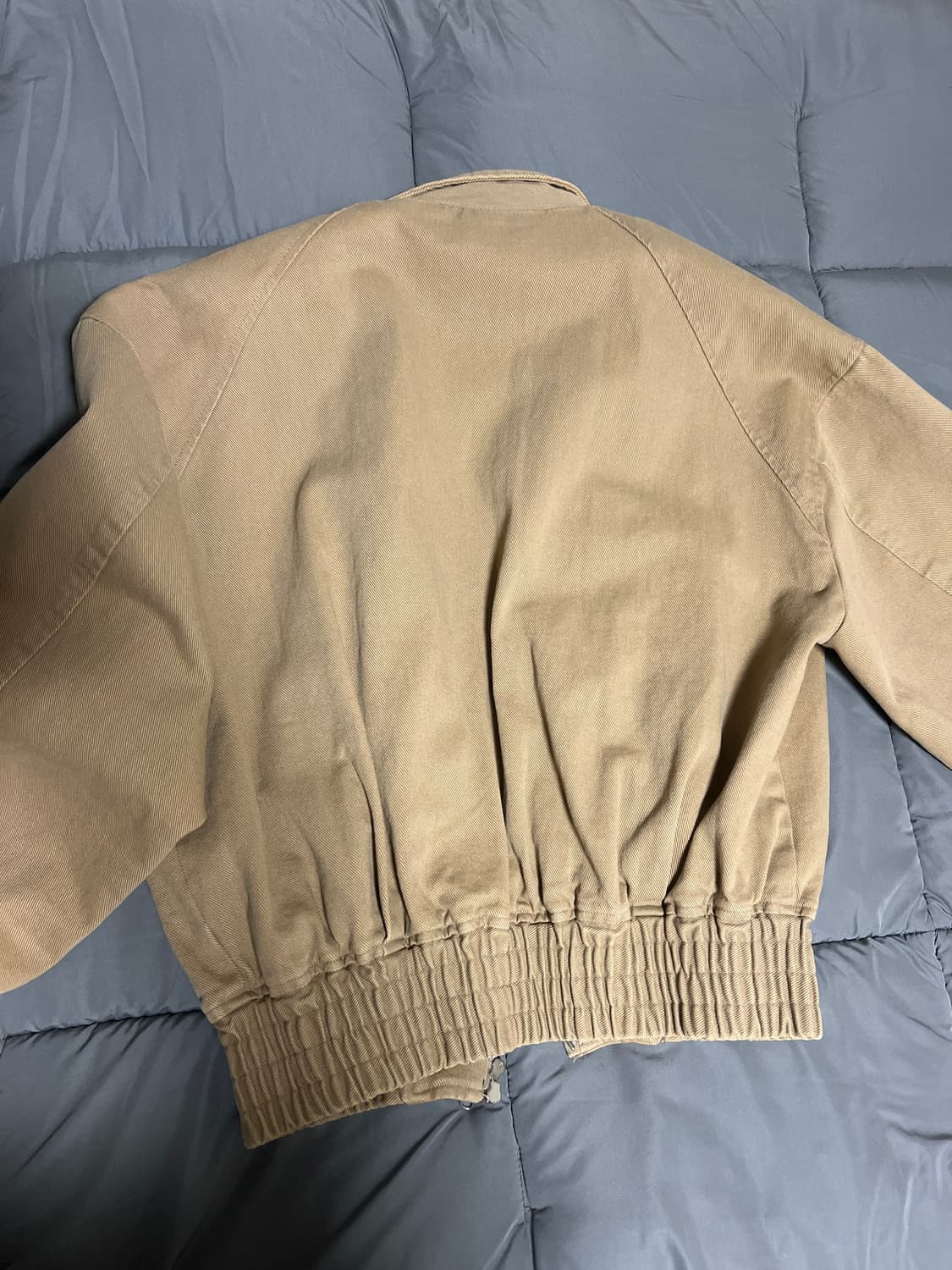 노이즈 워시드 코튼 헤링턴 점퍼 자켓 베이지 M 상품이미지5