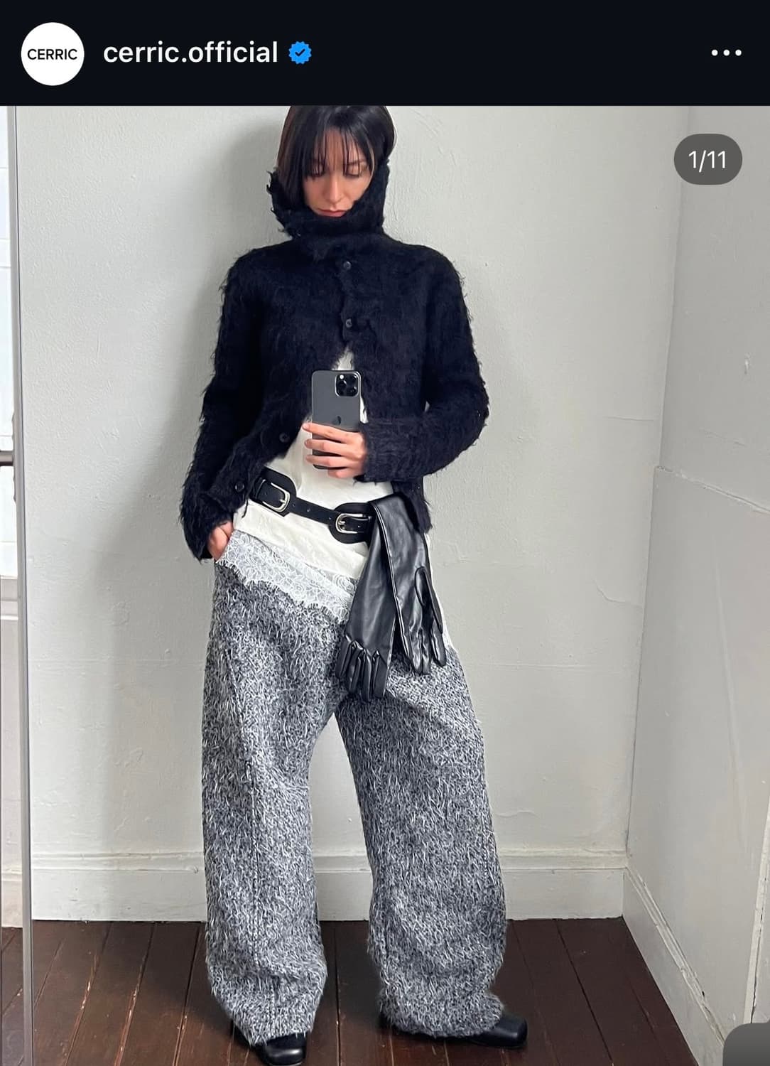 세릭 와이드팬츠 차콜 상품이미지1