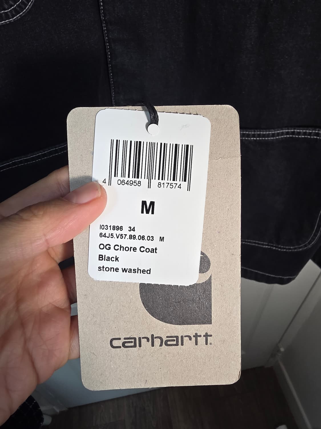 [M] 칼하트 WIP OG 초어 자켓 - 블랙 스톤 워시드 상품이미지5