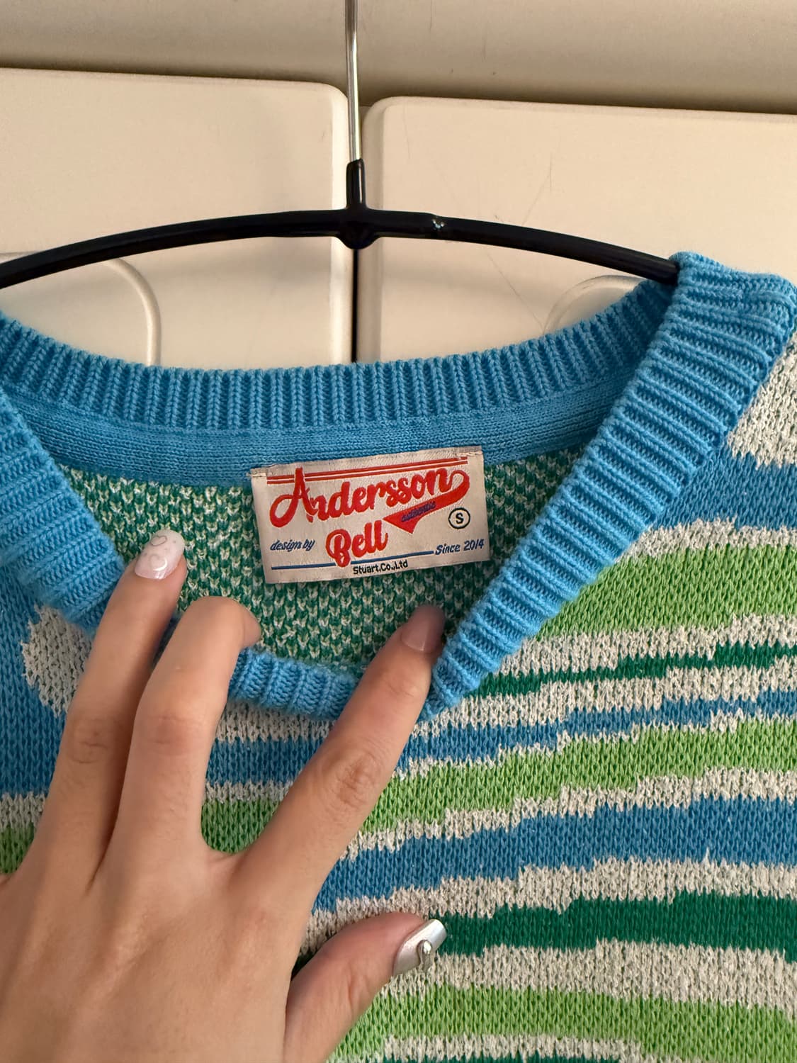 앤더슨벨 델라 자카드 니트 탑 S 상품이미지4