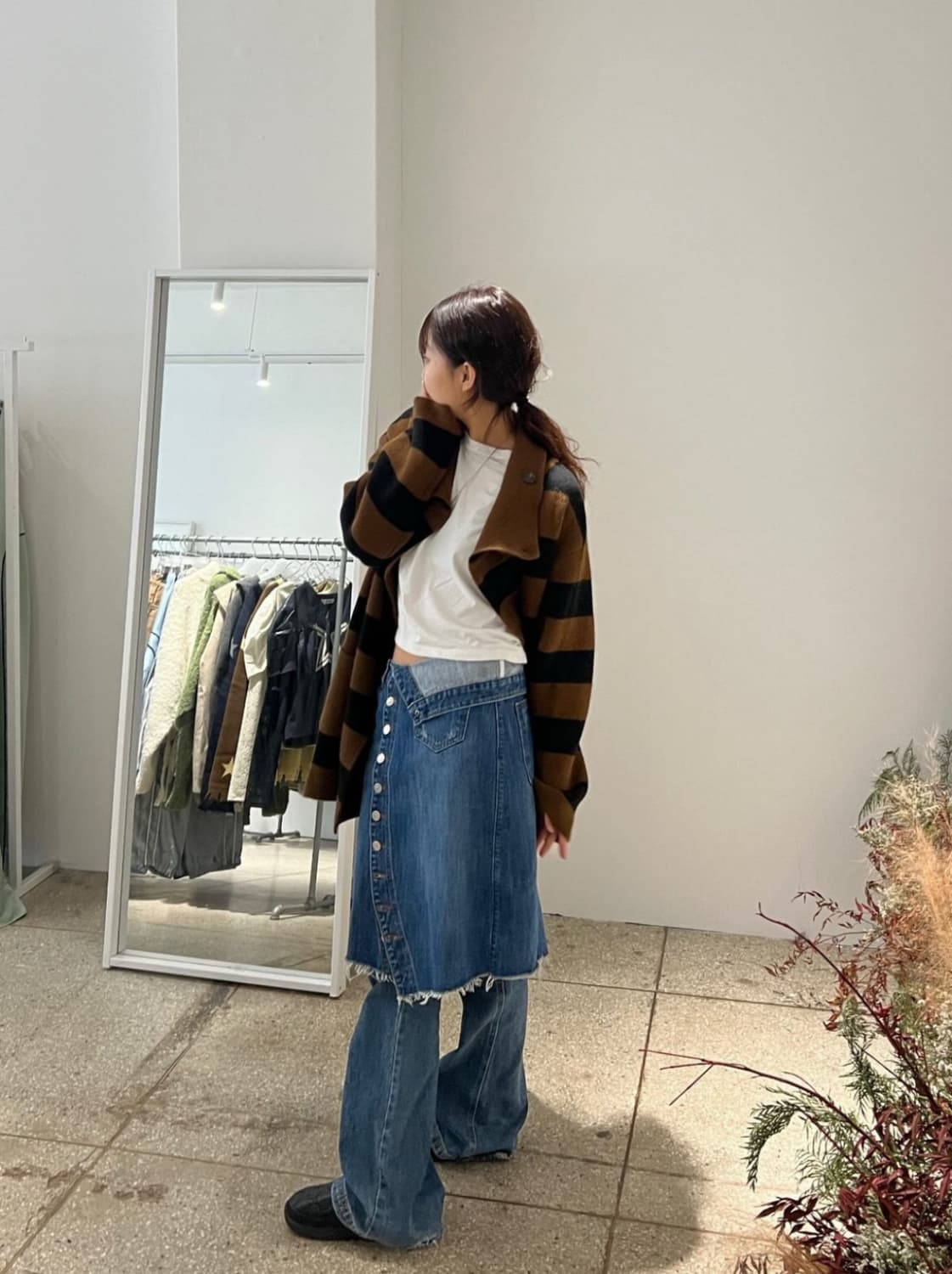 택o새제품) 솔티페블 웨이브 데님스커트 1사이즈 상품이미지1