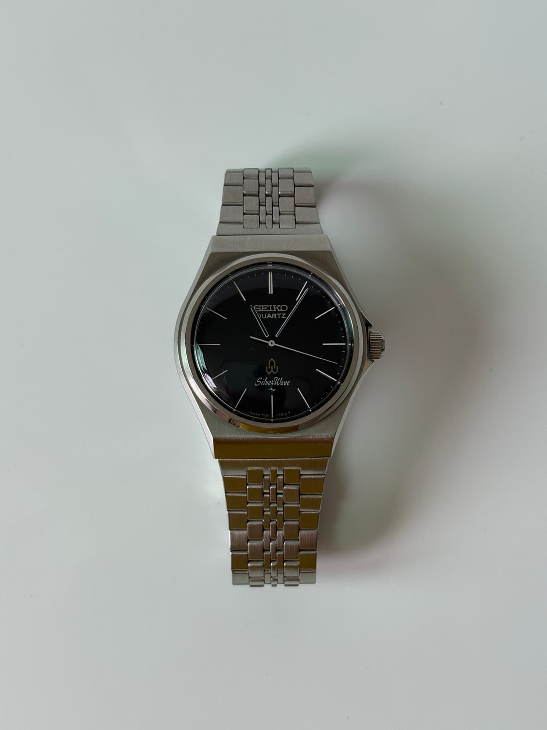 세이코 1980년대 Silverwave 네이비 다이얼 실버 쿼츠 남성 상품이미지2