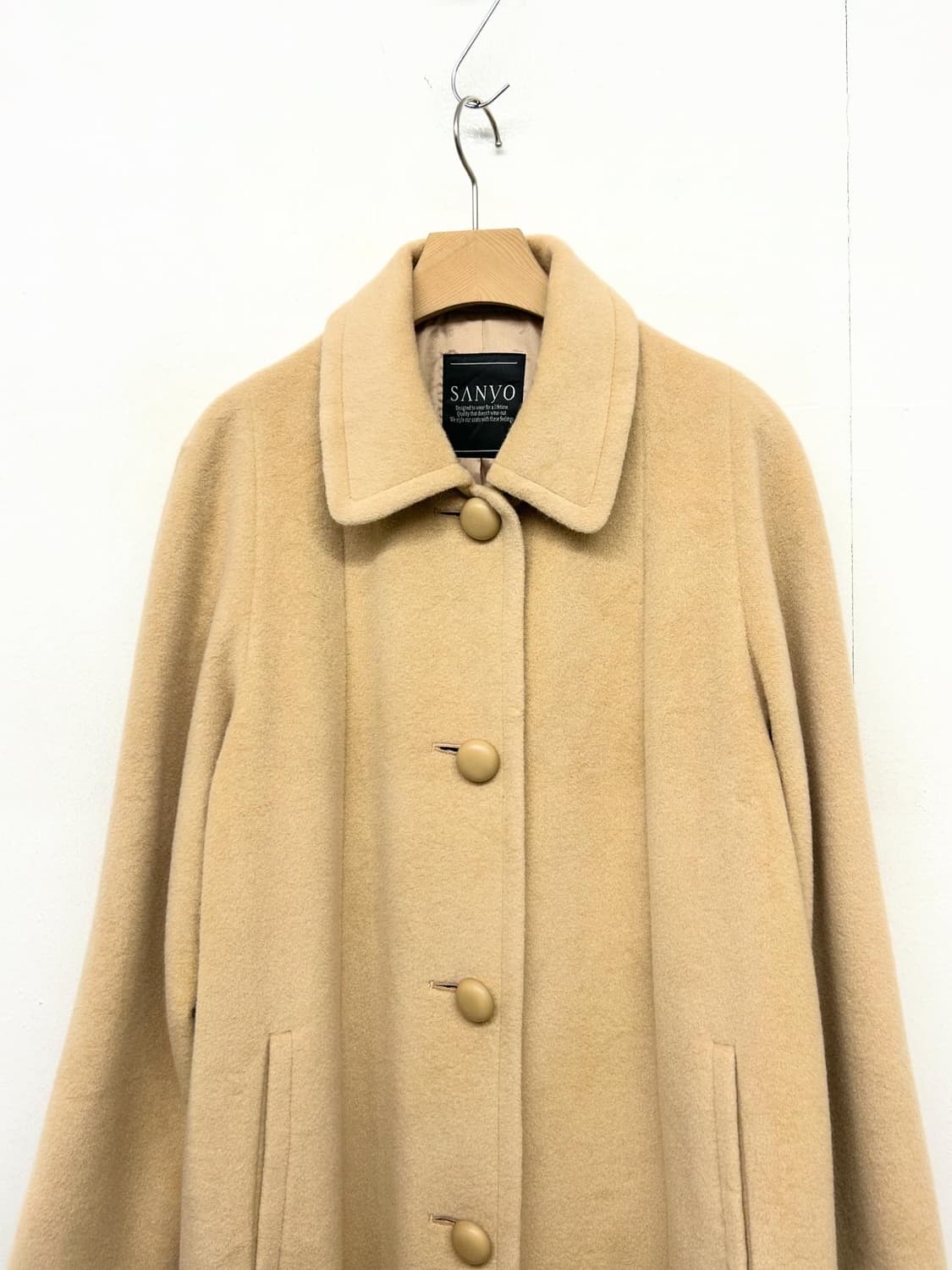 SANYO 산요 울 코트 베이지 상품이미지4