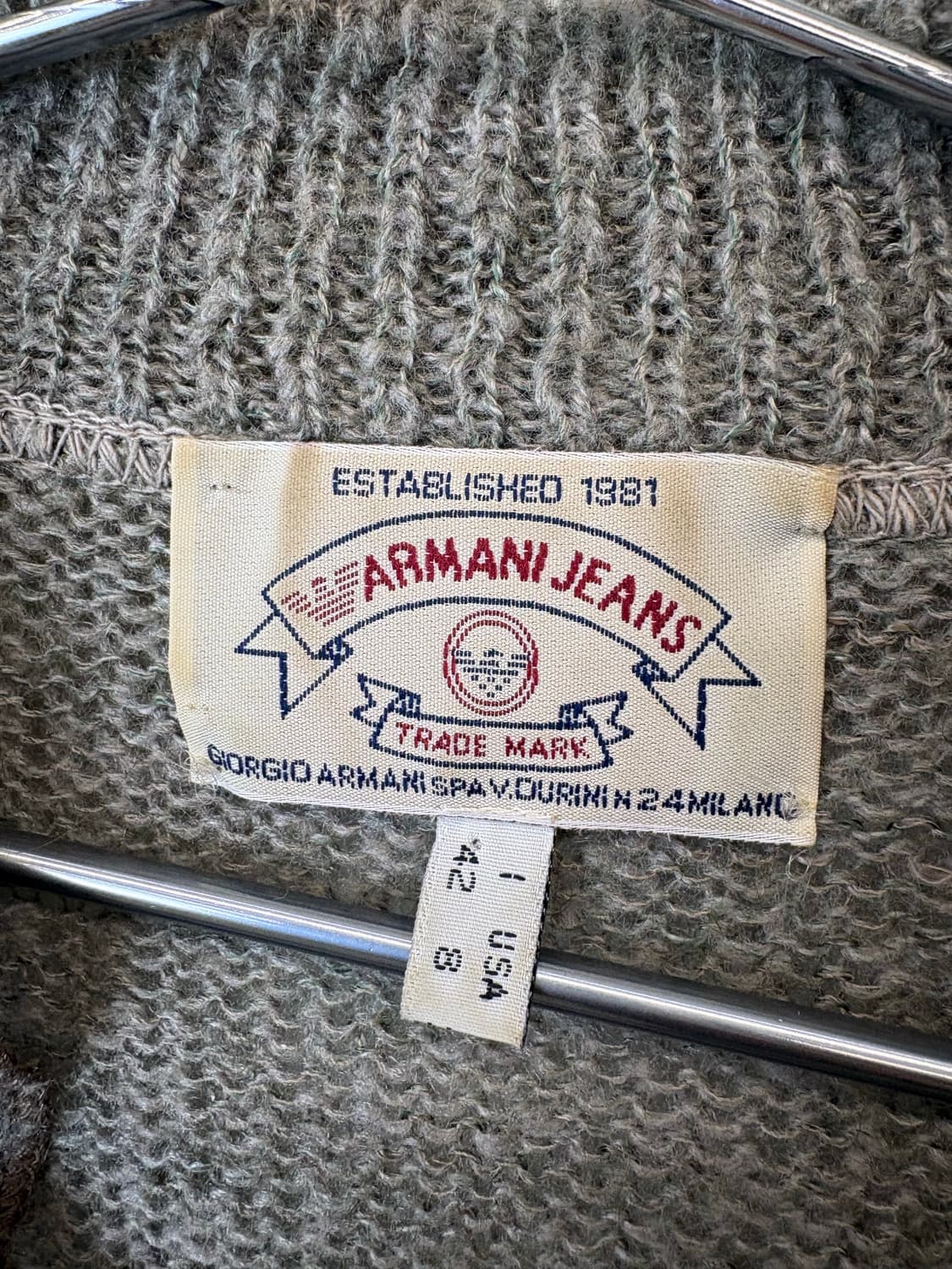 아르마니진 90s 빈티지 울 카라 니트 상품이미지5