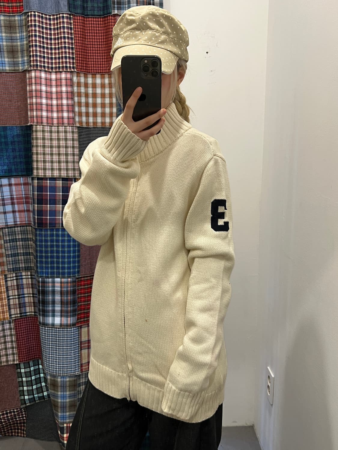 폴로 빅포니 크림 니트 집업 상품이미지3