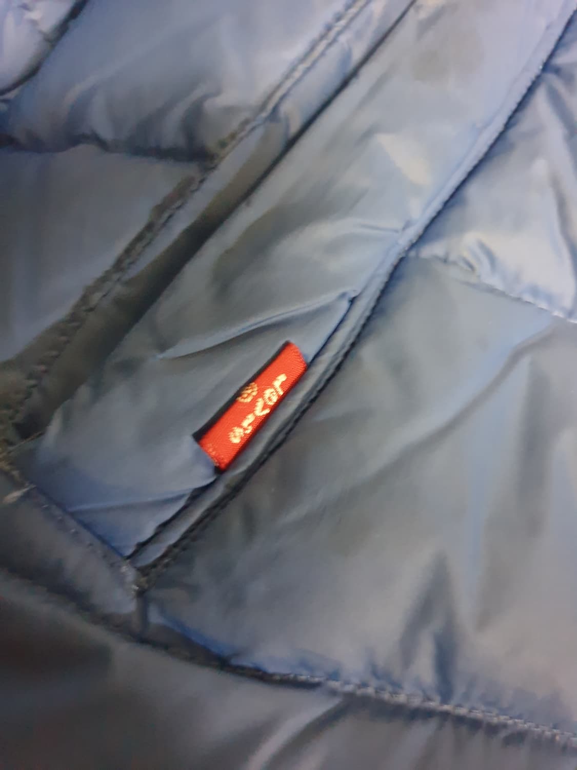 (빈티지) 리바이스 우먼 스몰로고 다운 후드 경량패딩 블루 (M) 상품이미지3