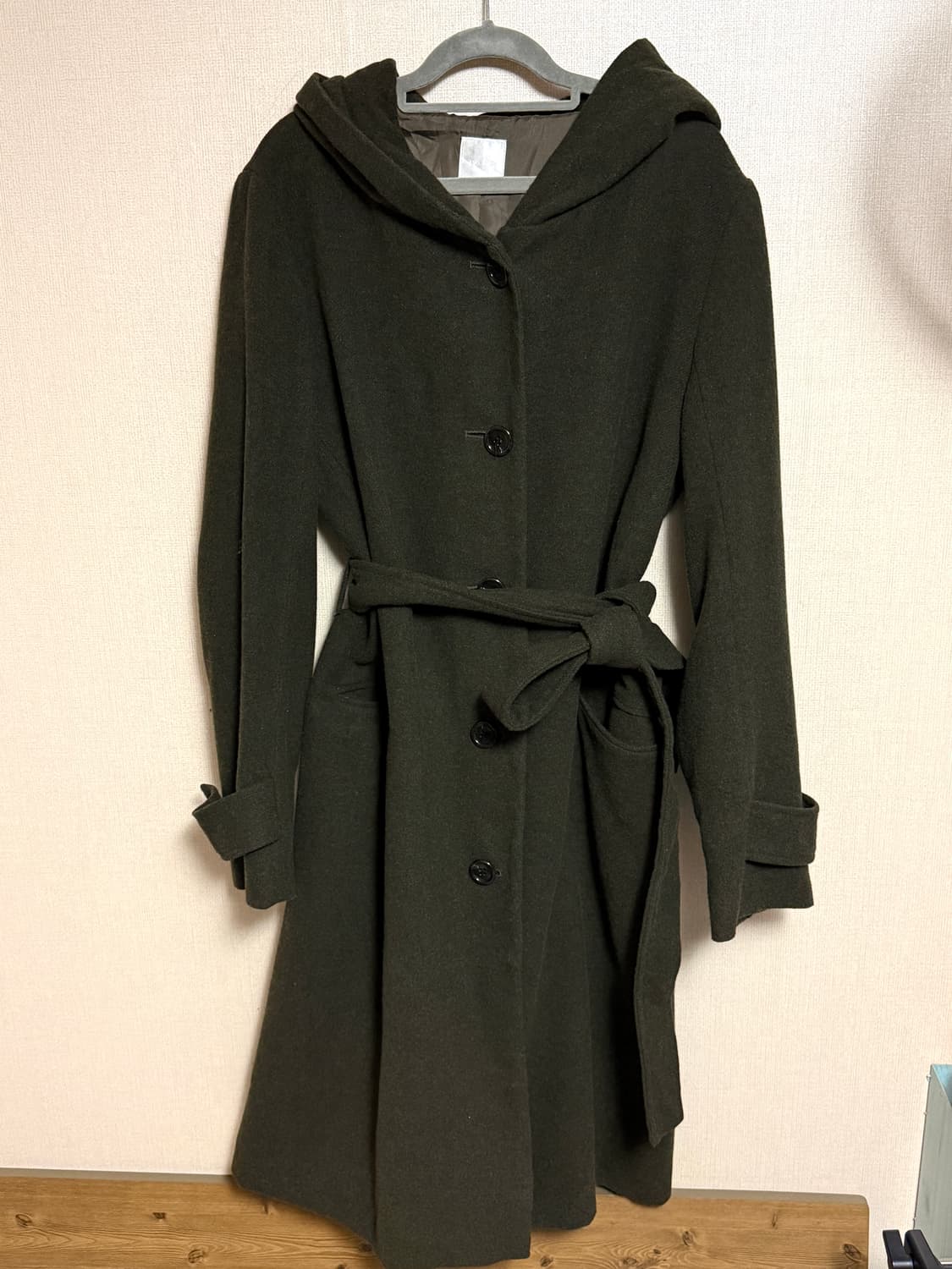 후드 카키 코트 상품이미지1