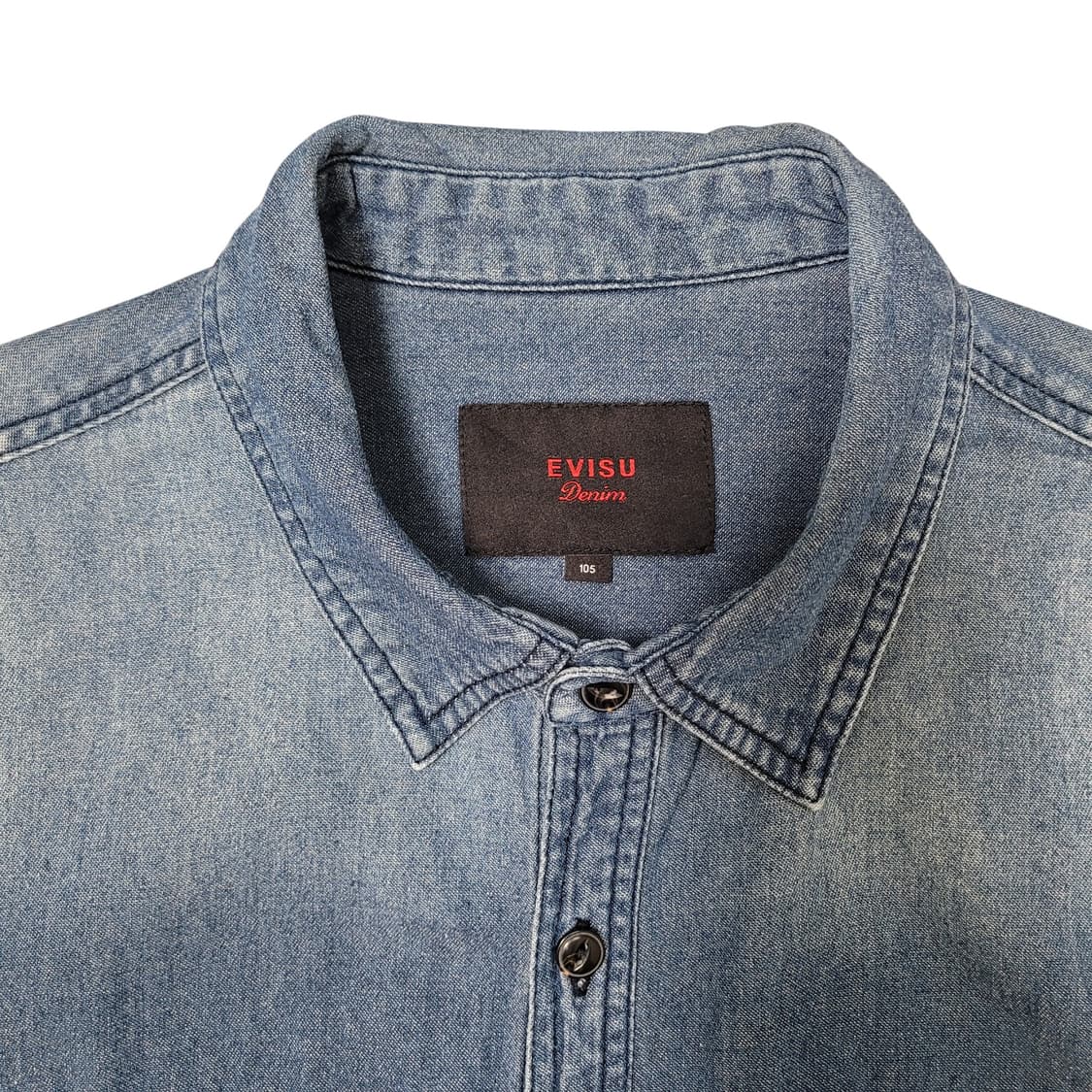 EVISU 에비수 포켓 빈티지 워싱 데님 셔츠 상품이미지2