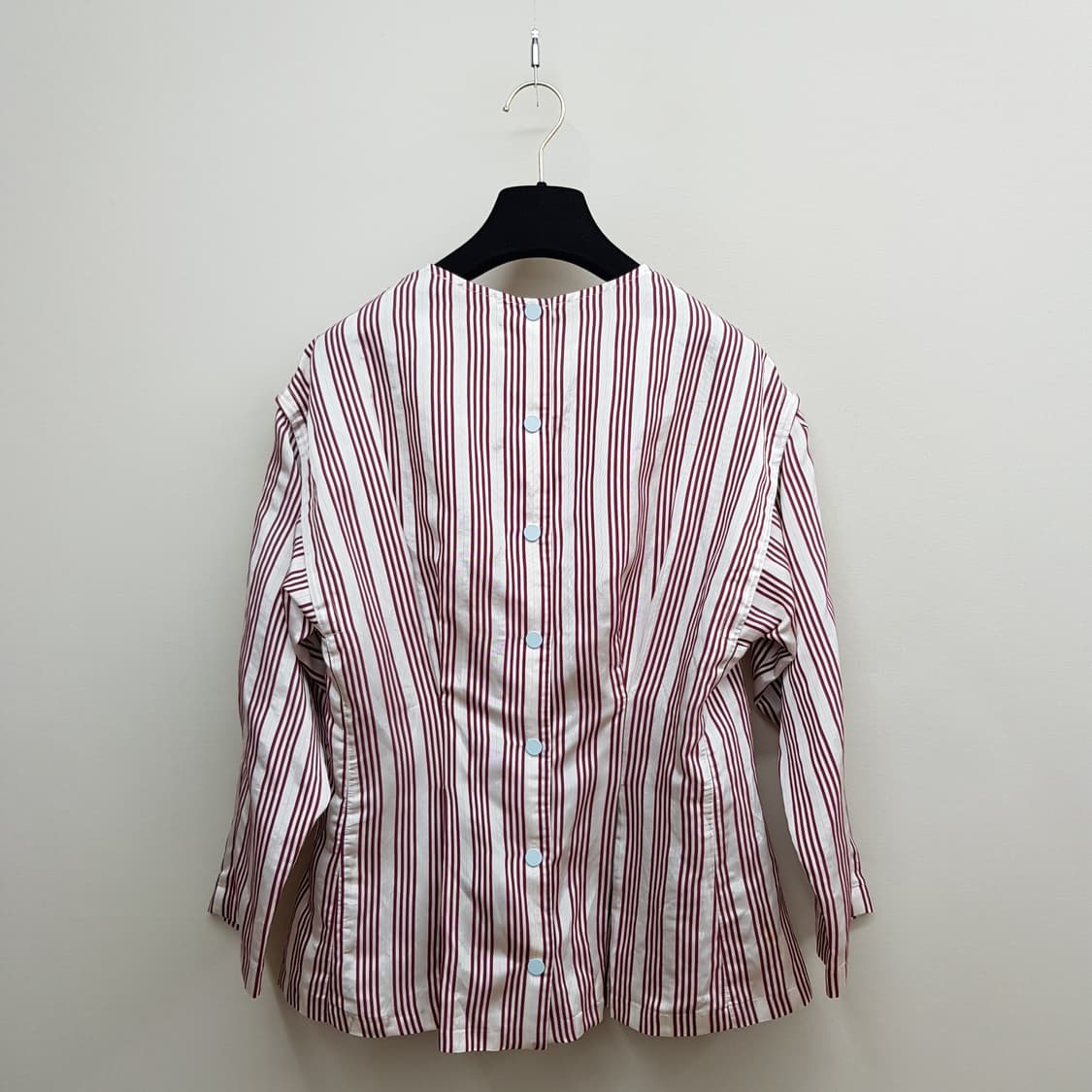 산드로 스트라이프 볼륨 플레어 블라우스 M사이즈 상품이미지5