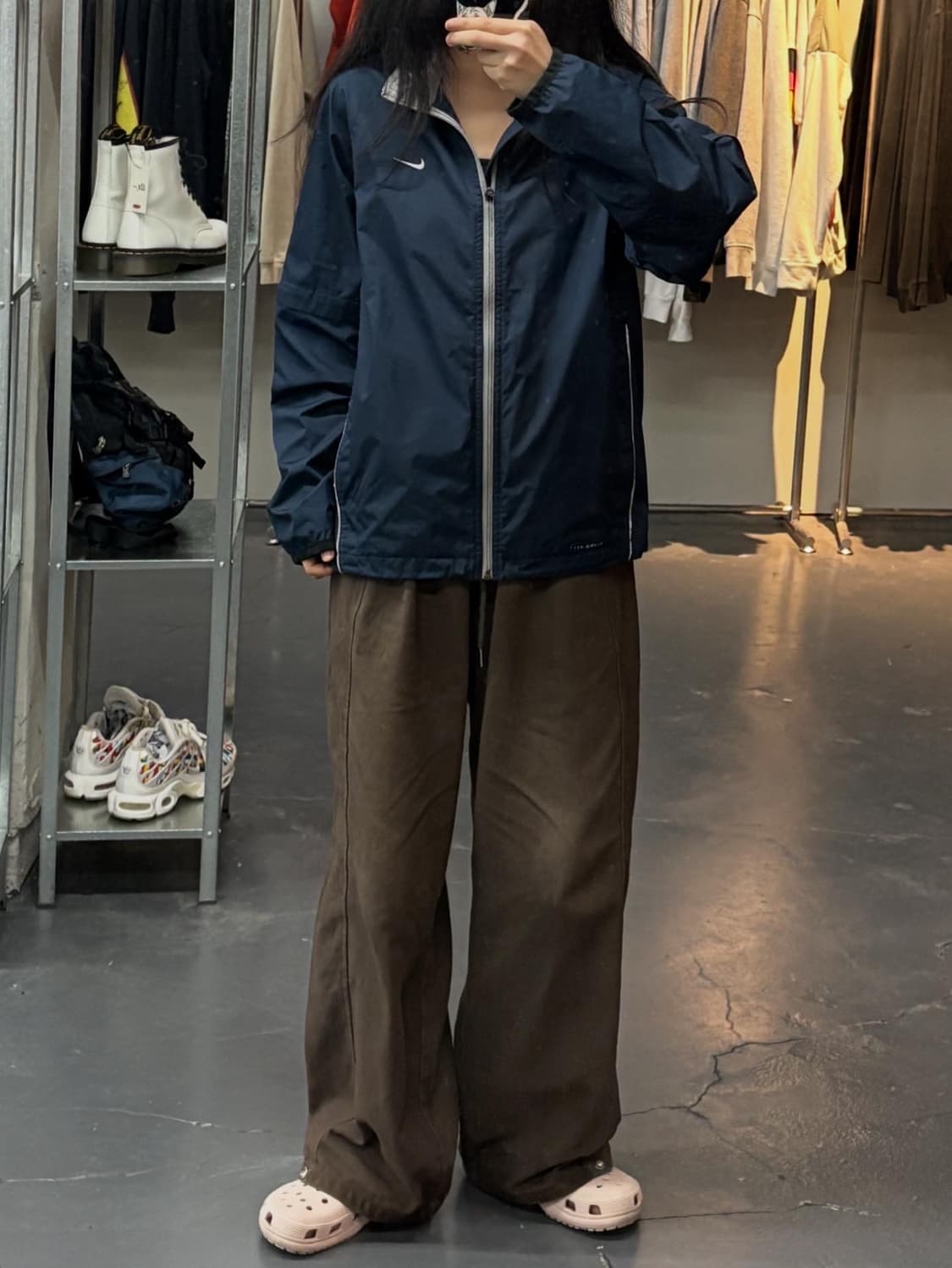 나이키 스우시 네이비 절개라인 바람막이 A2163 상품이미지1