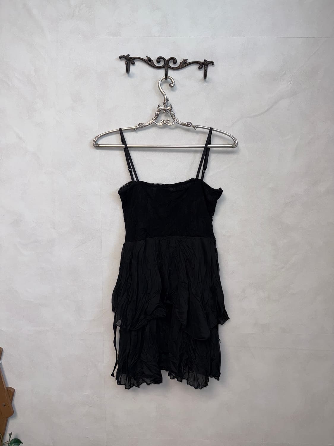 Black oriental floral chiffon sleeveless 상품이미지7