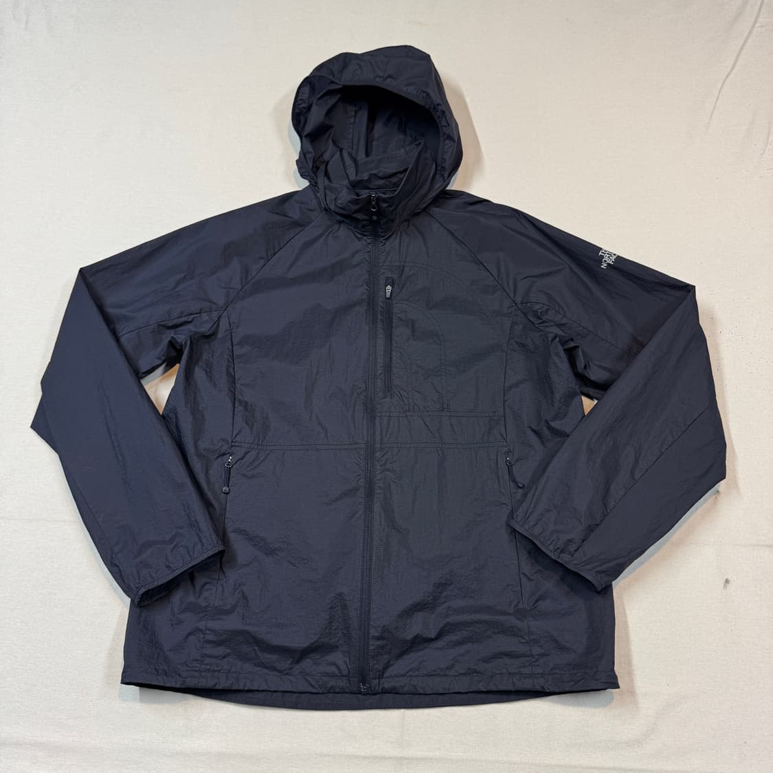 XL) 노스페이스 후드 얇은 바람막이 네이비 상품이미지1