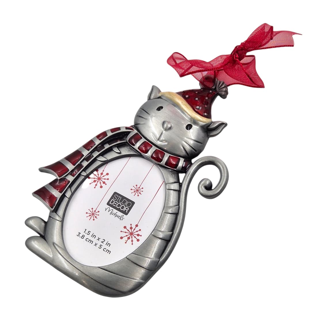 미국 미카엘스 실버 고양이 크리스마스 액자 상품이미지2