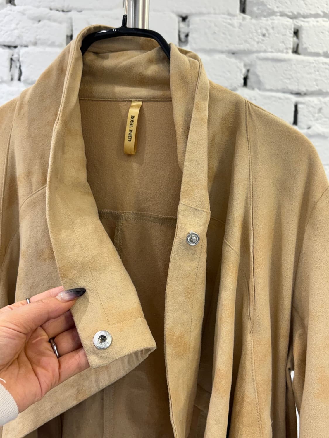 Suede Drape Unbalance Rider Jacket 상품이미지6