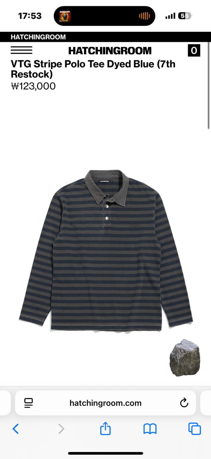 해칭룸 VTG stripe polo tee Navy 3 상품이미지4