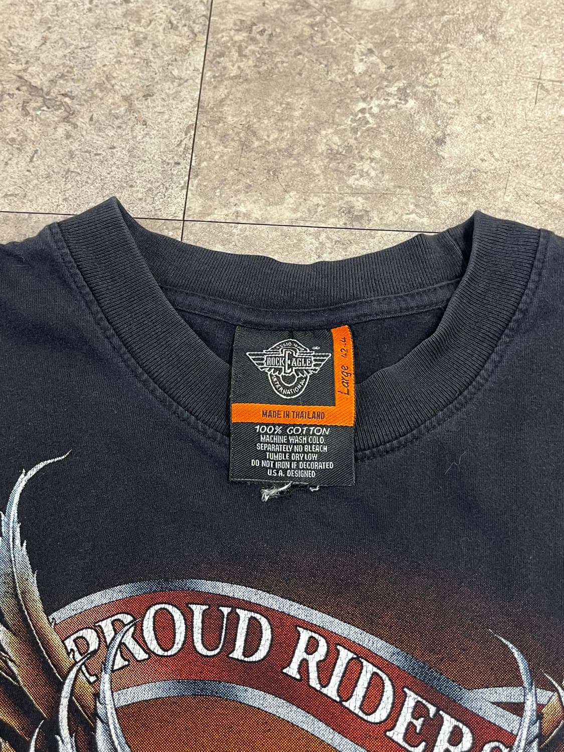 락이글 프린팅 반팔티 블랙 L #csz3965 상품이미지3